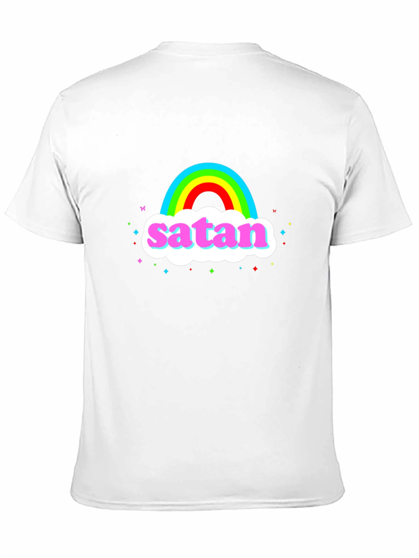 Rainbow Satan Graphic Tee - Dark Humor T-Shirt