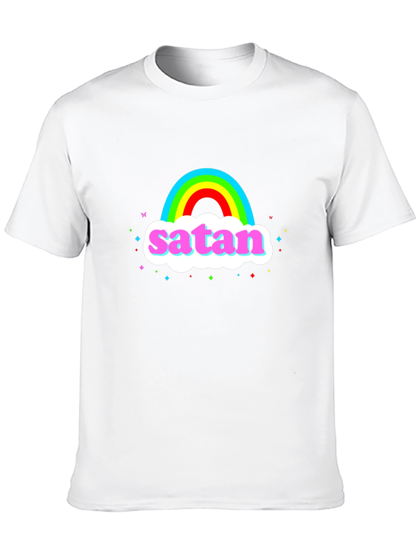 Rainbow Satan Graphic Tee - Dark Humor T-Shirt