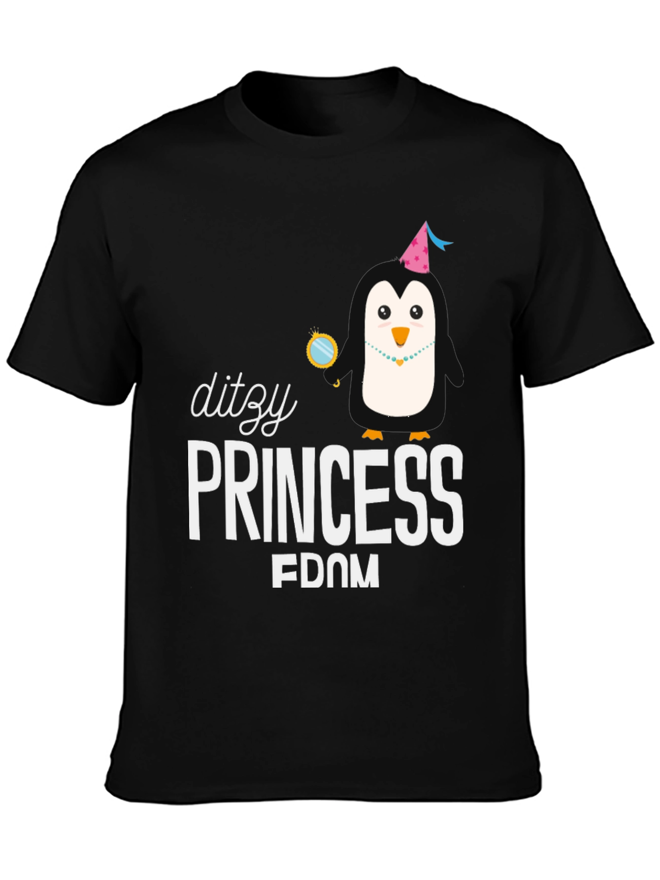 Dizzy Princess Penguin Tee - Unique Graphic Print Shirt