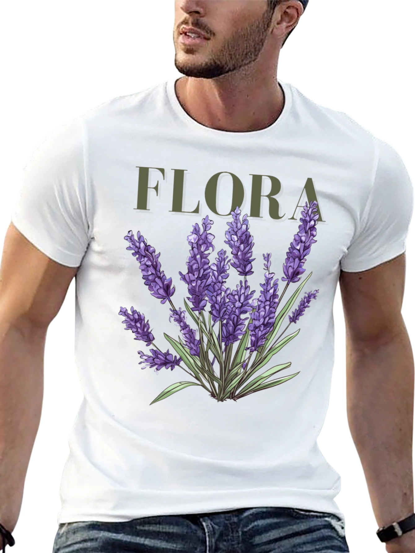 Flora Lavender Graphic Tee - Botanical T-Shirt