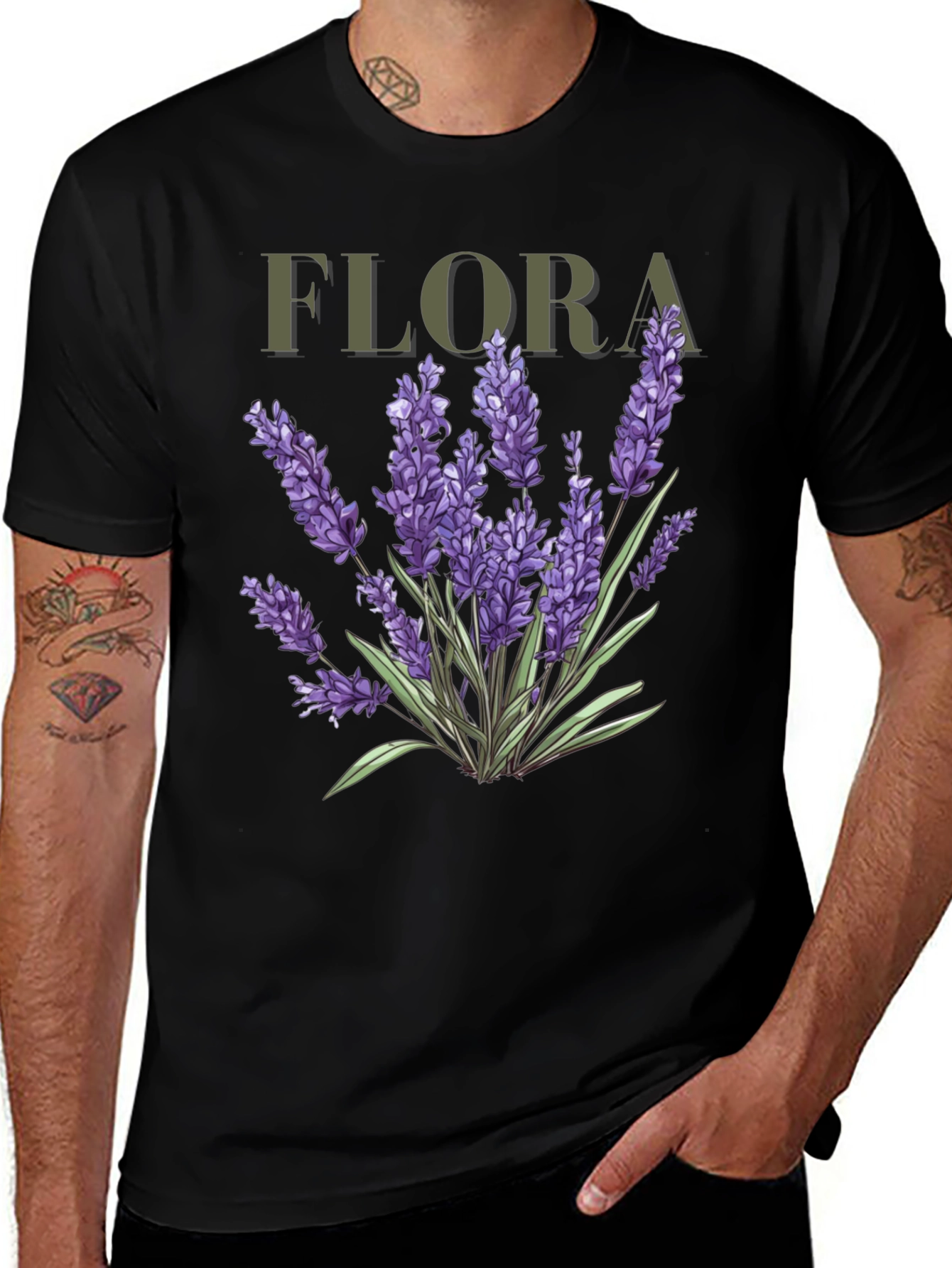 Flora Lavender Graphic Tee - Botanical T-Shirt