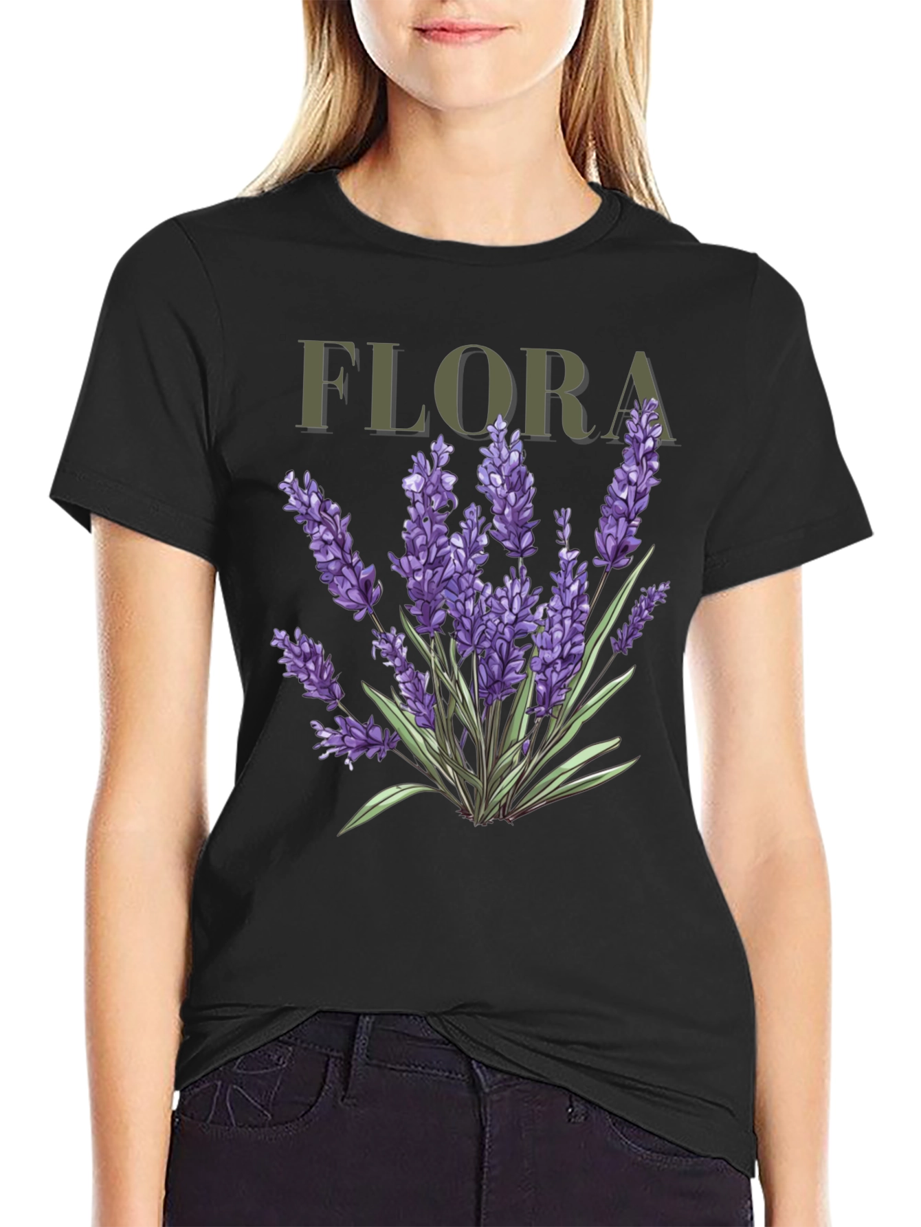 Flora Lavender Graphic Tee - Botanical T-Shirt