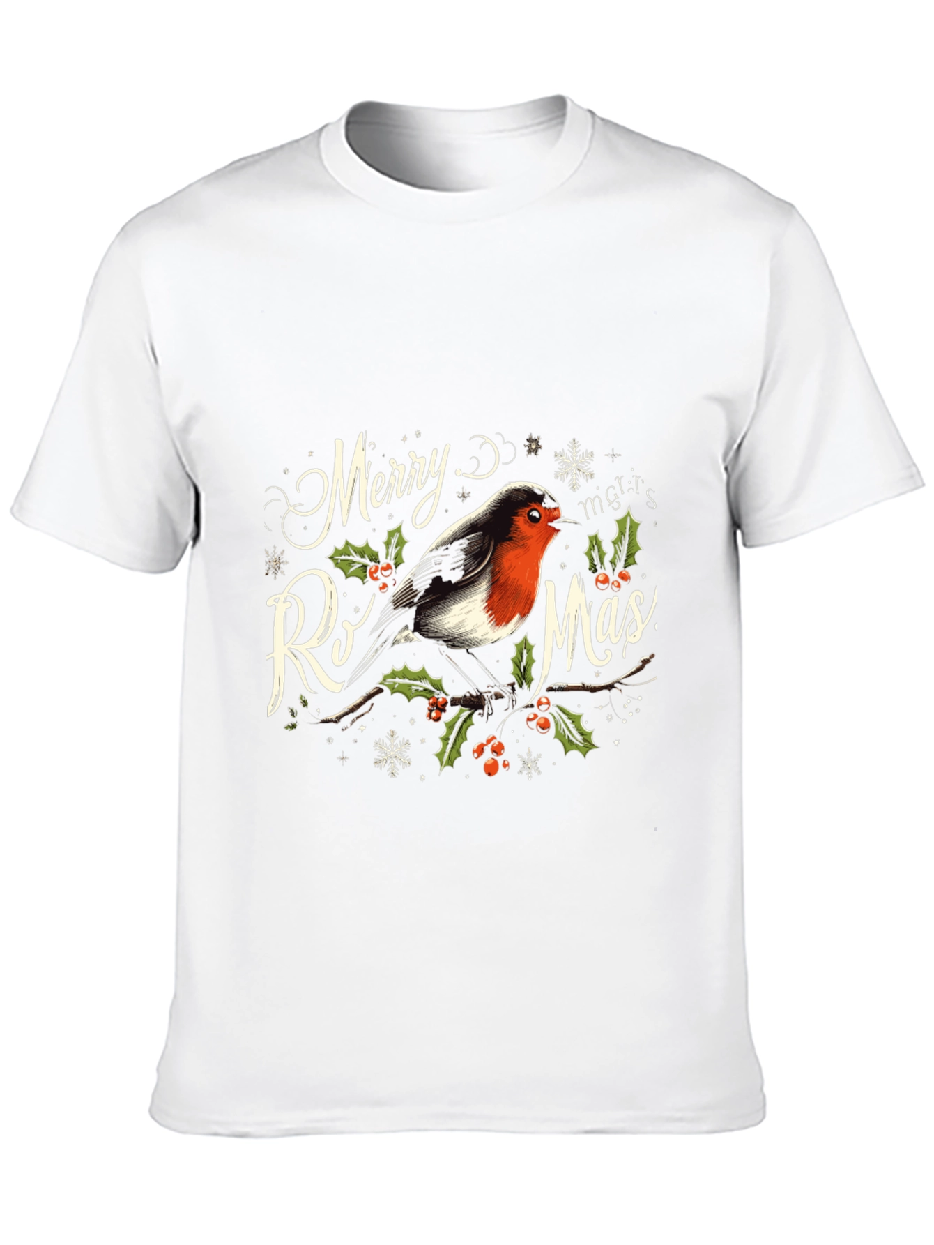 Merry Rismas T-Shirt - Holiday Bird Graphic