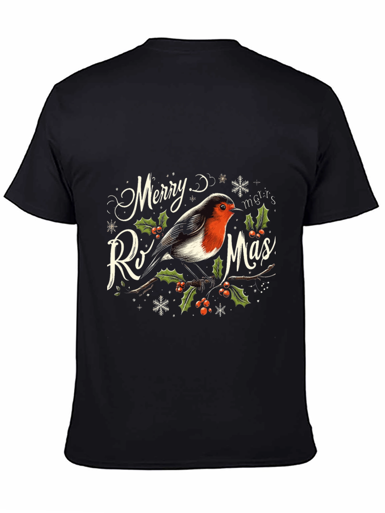 Merry Rismas T-Shirt - Holiday Bird Graphic