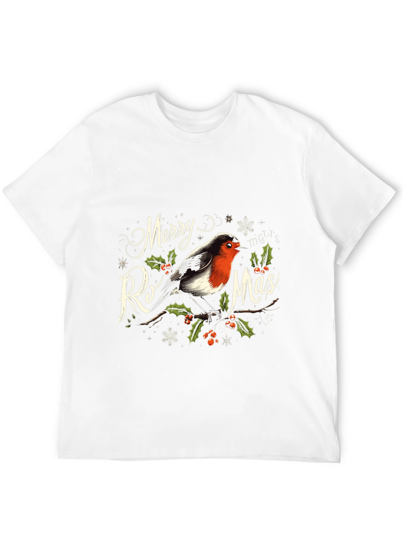 Merry Rismas T-Shirt - Holiday Bird Graphic