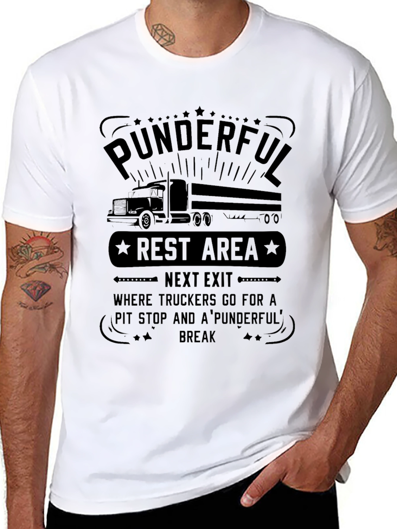 Punderful Rest Area Trucker T-Shirt