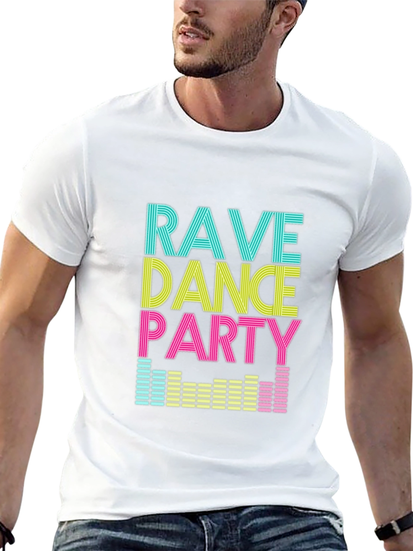 Rave Dance Party Graphic T-Shirt - Black