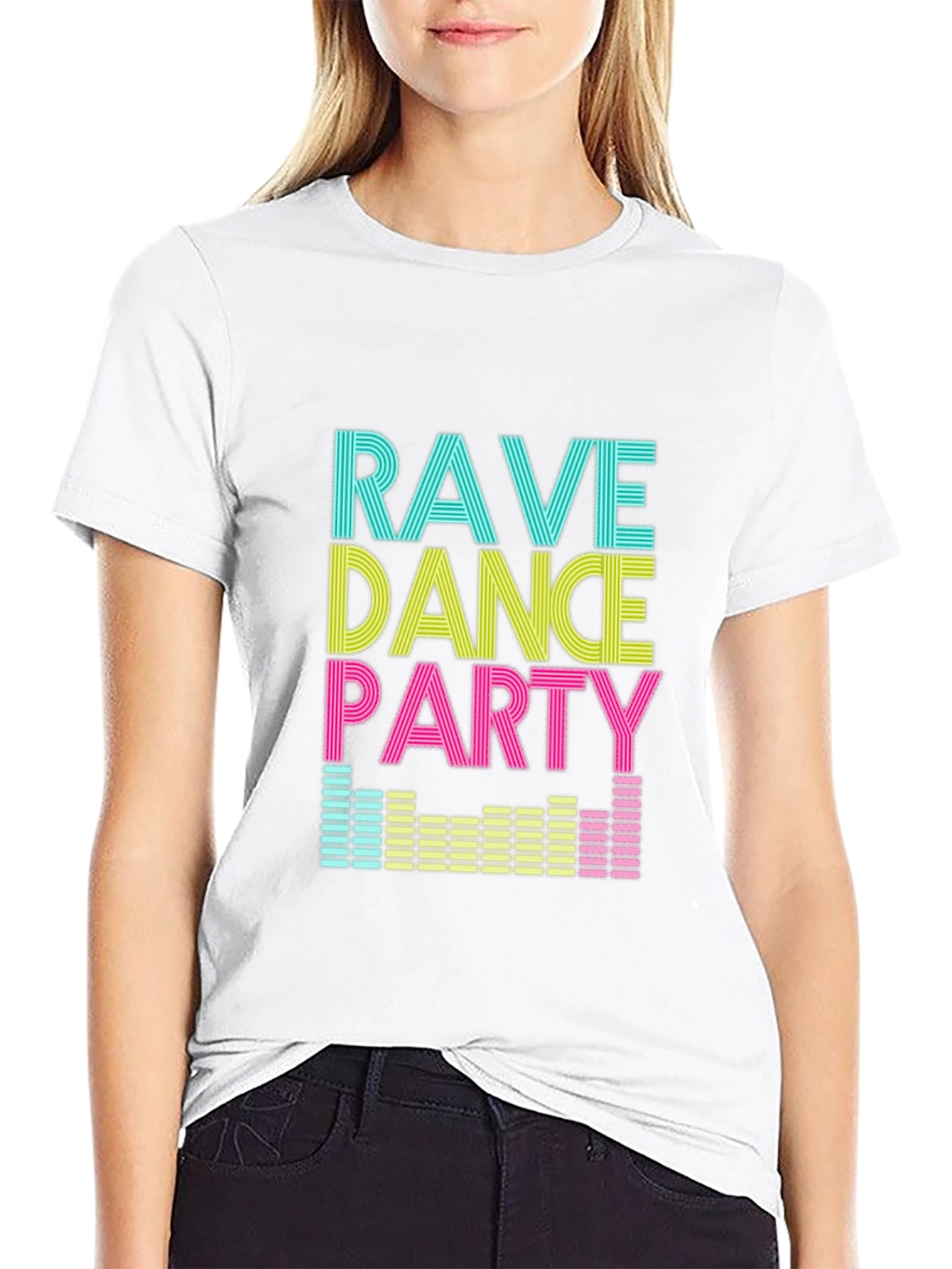 Rave Dance Party Graphic T-Shirt - Black