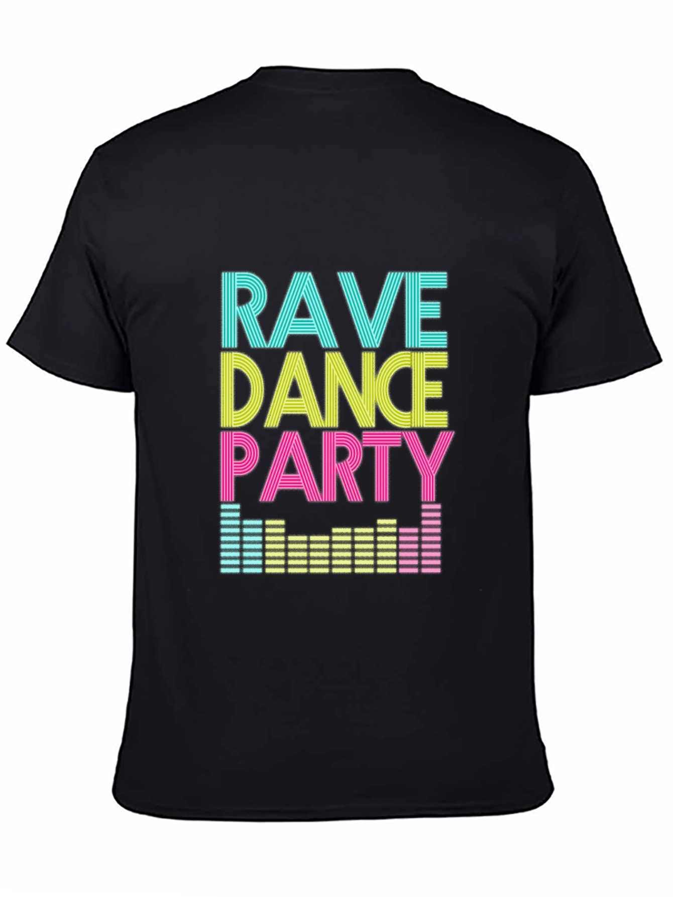 Rave Dance Party Graphic T-Shirt - Black