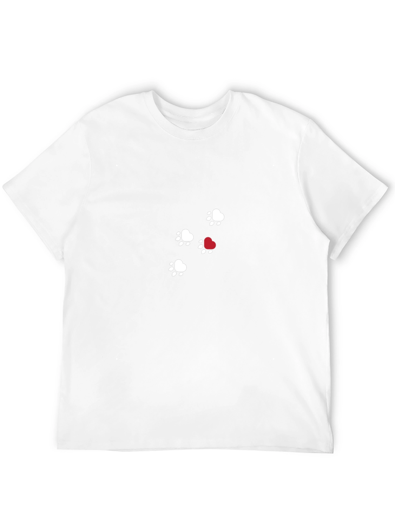 Heart Paw Print Black T-Shirt