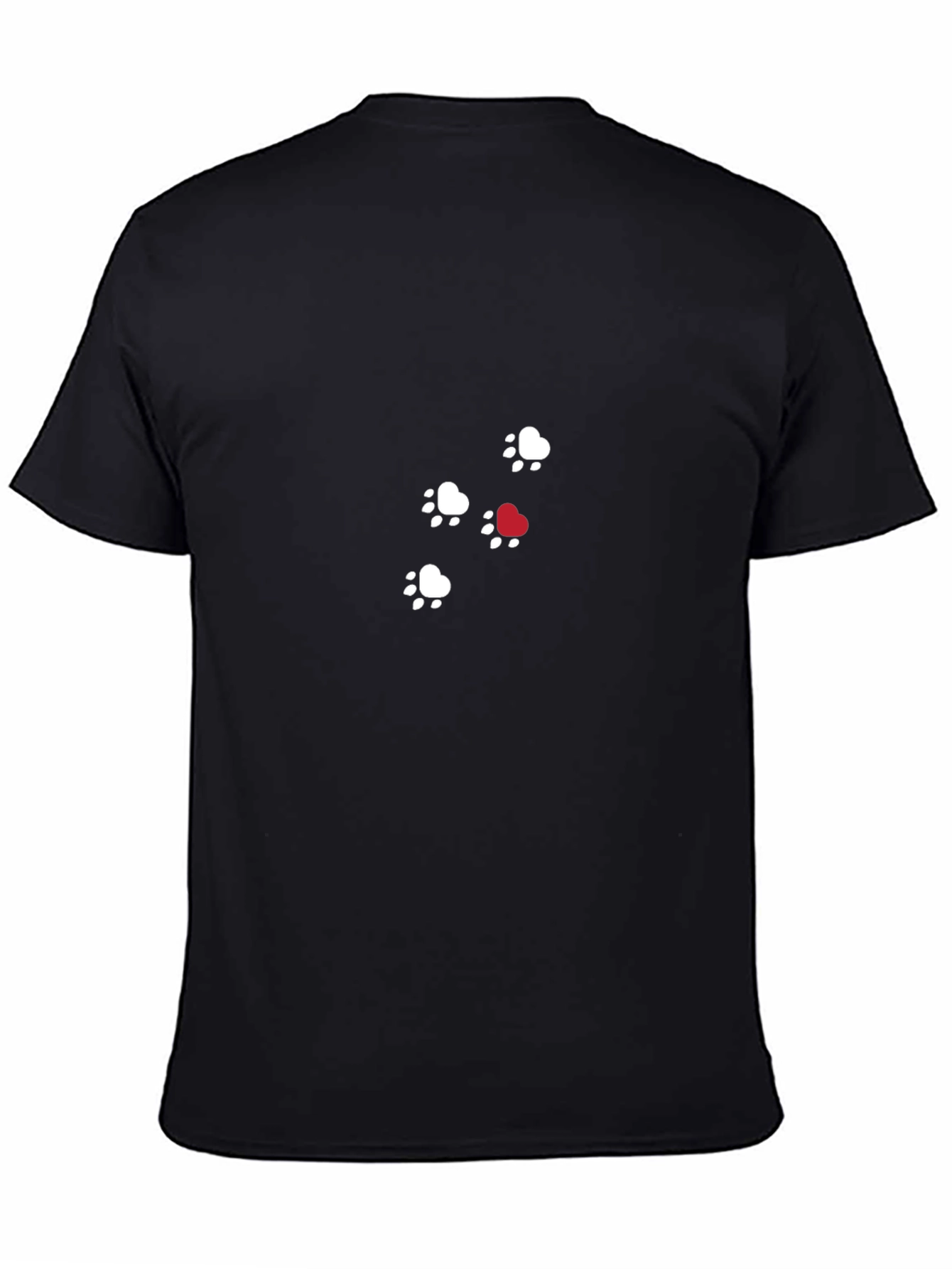 Heart Paw Print Black T-Shirt
