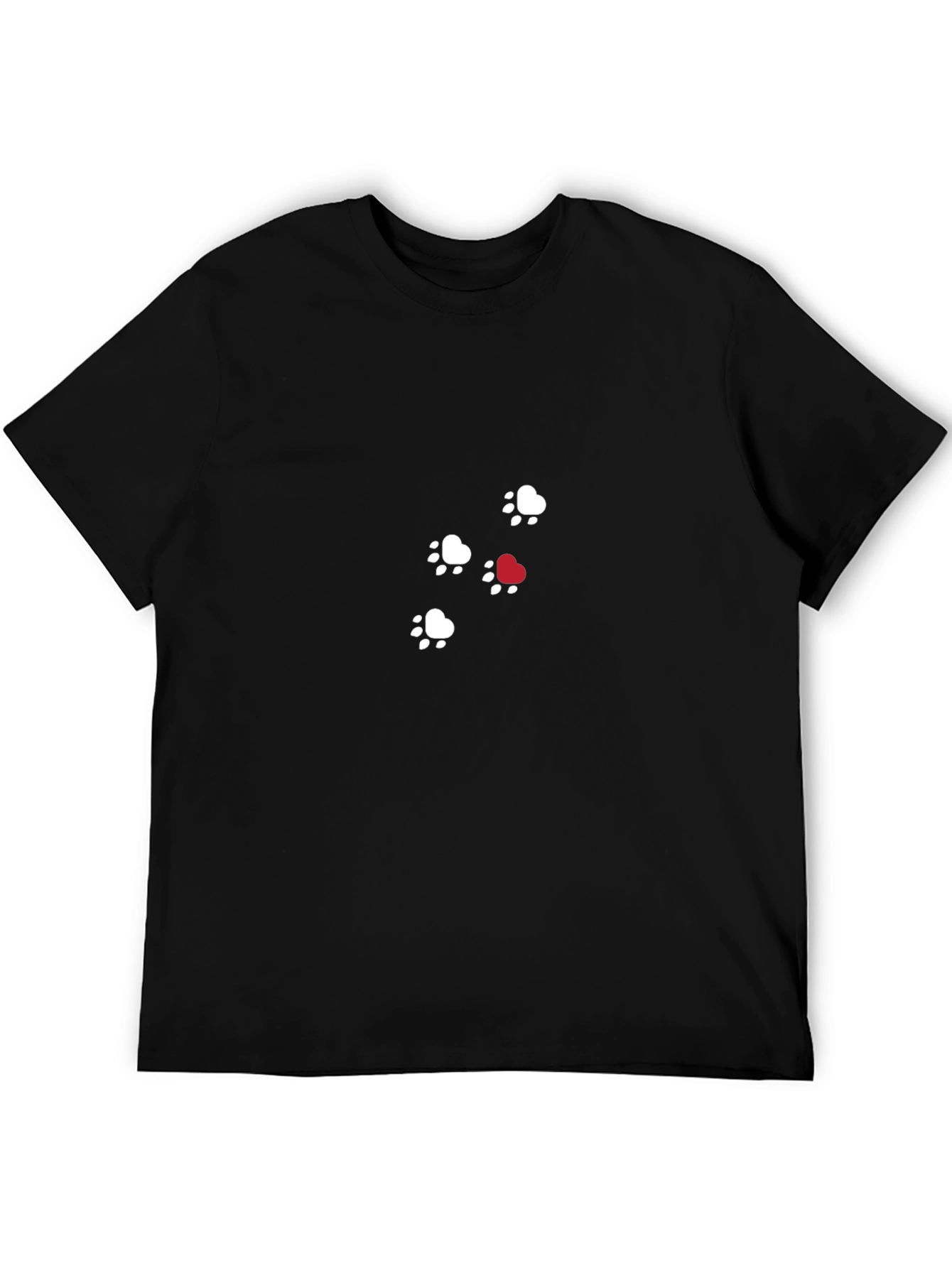 Heart Paw Print Black T-Shirt