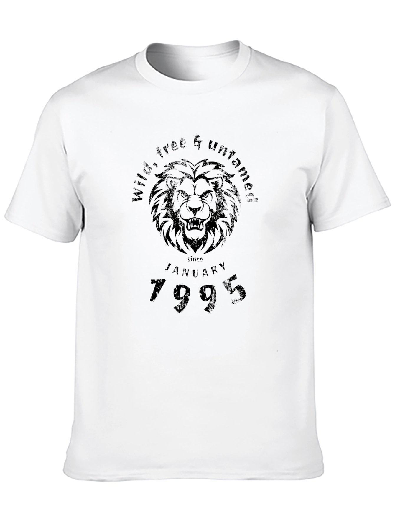 Wild Free & Untamed Lion Black Graphic Tee