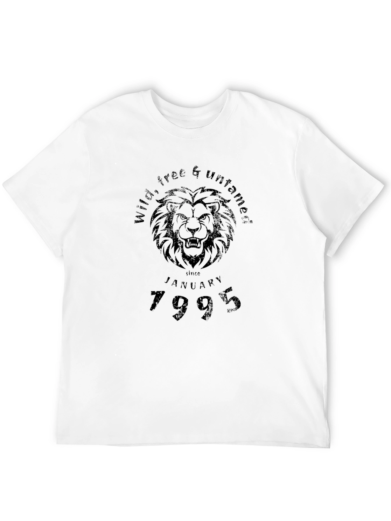Wild Free & Untamed Lion Black Graphic Tee