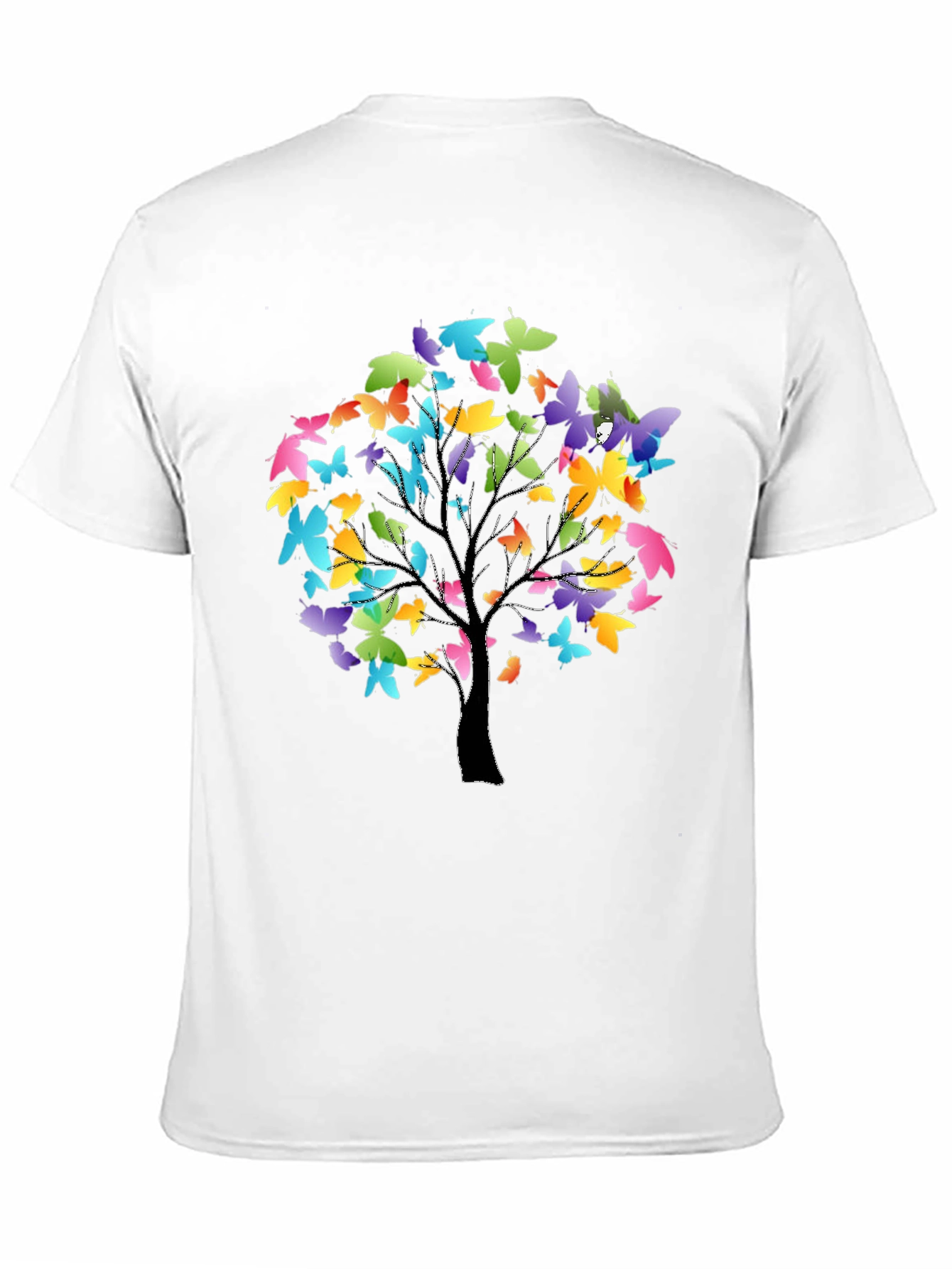 Butterfly Tree Graphic Tee - Stylish Black T-Shirt
