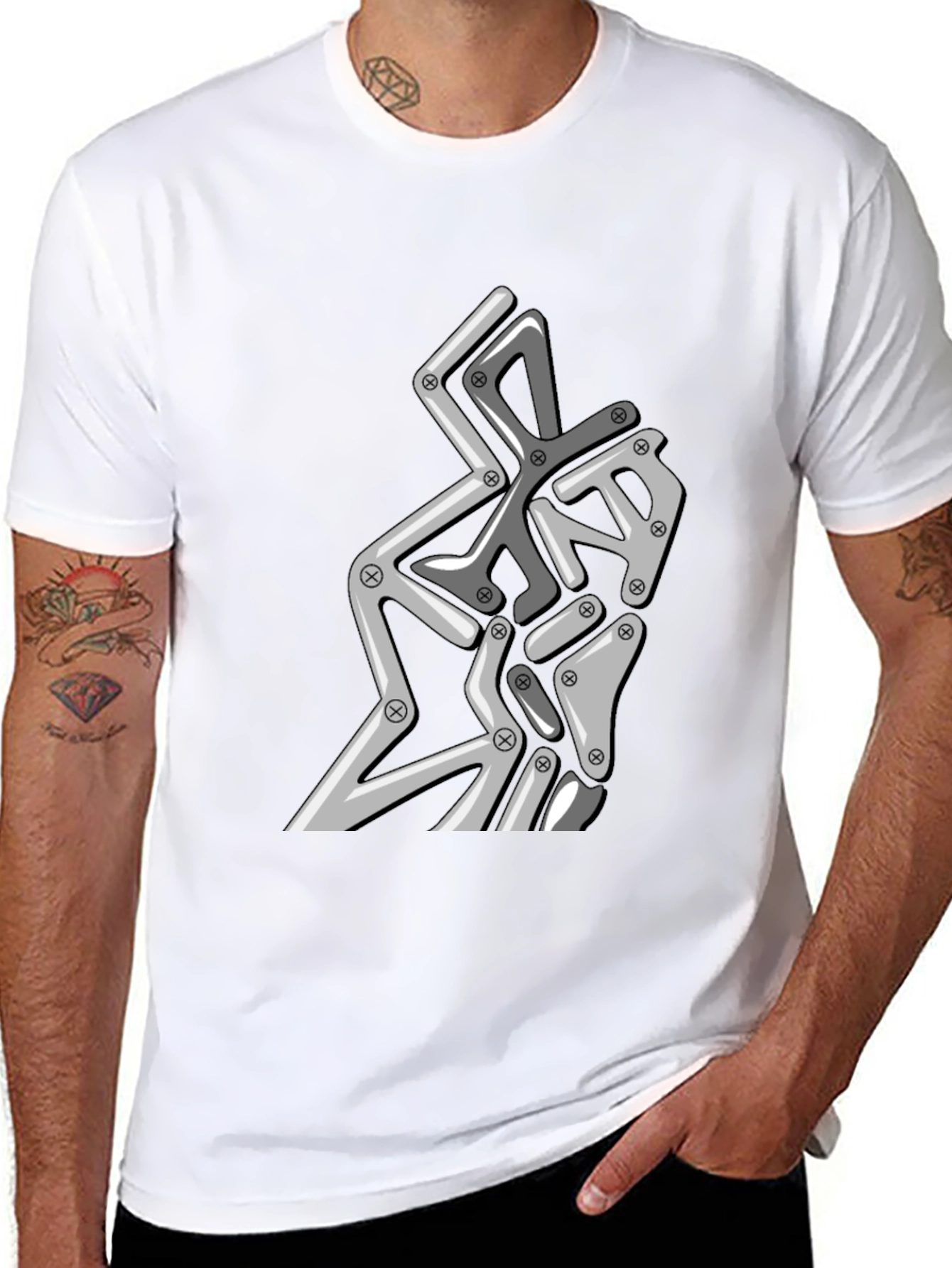 Abstract Robotic Graphic Tee - Modern Streetwear