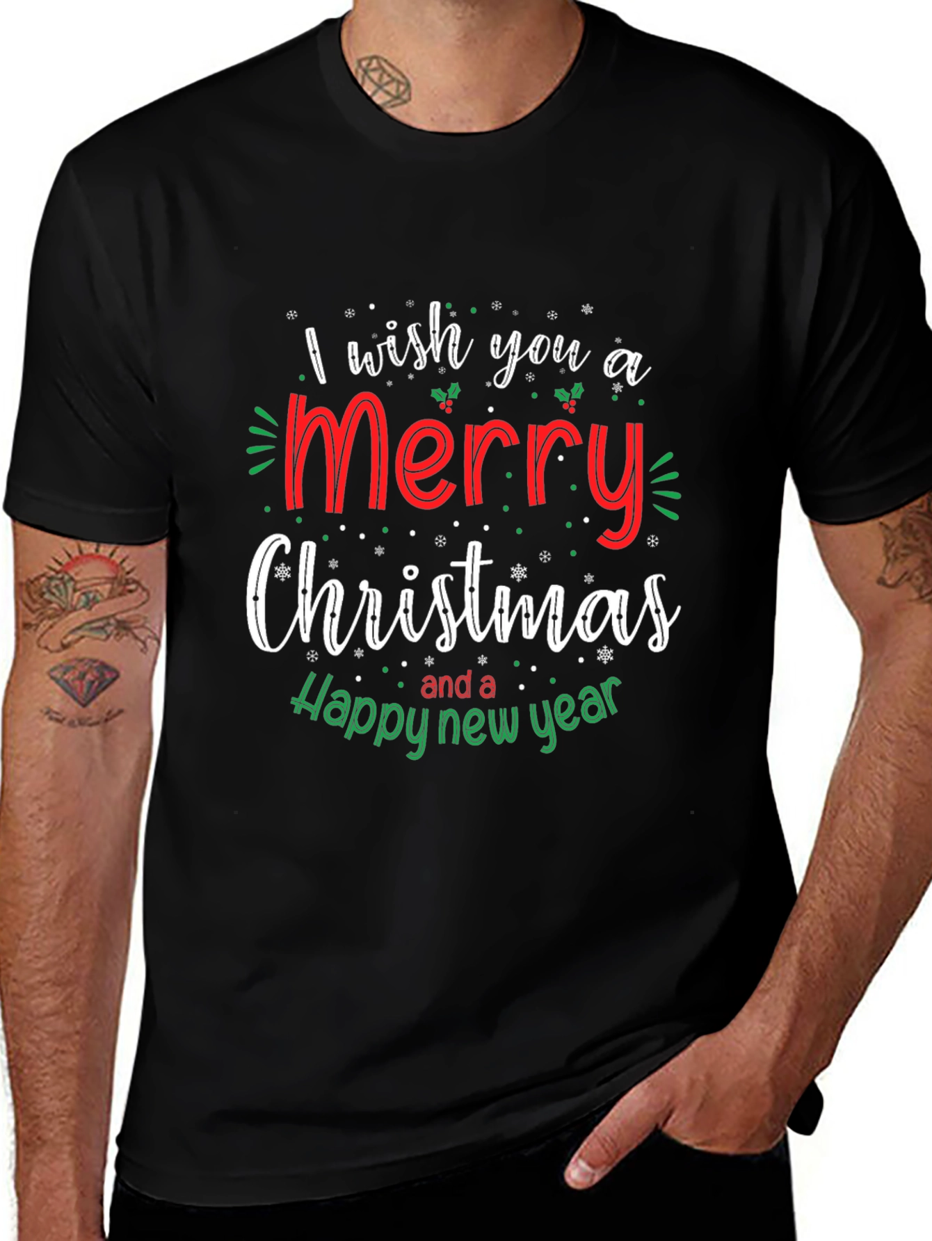 Merry Christmas & Happy New Year Black T-Shirt
