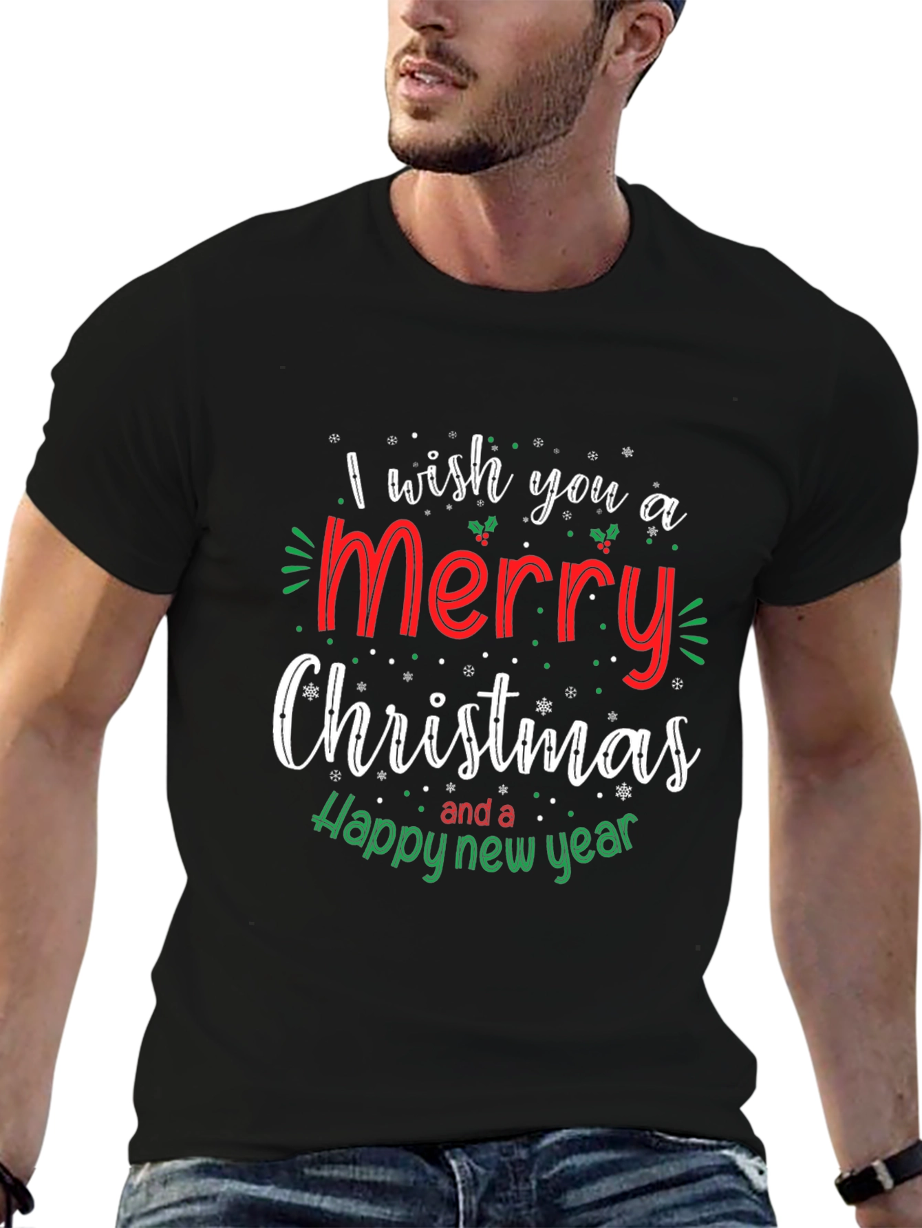 Merry Christmas & Happy New Year Black T-Shirt