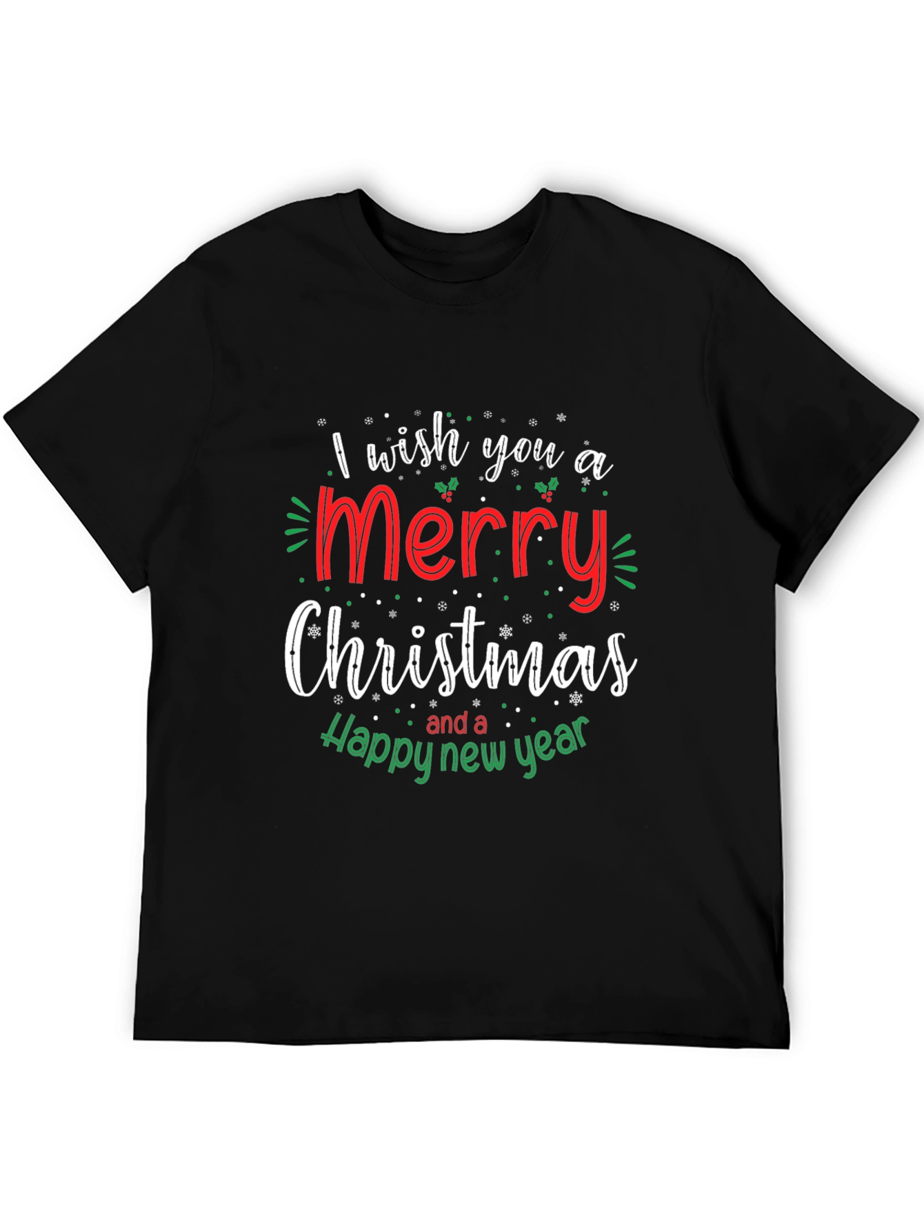 Merry Christmas & Happy New Year Black T-Shirt
