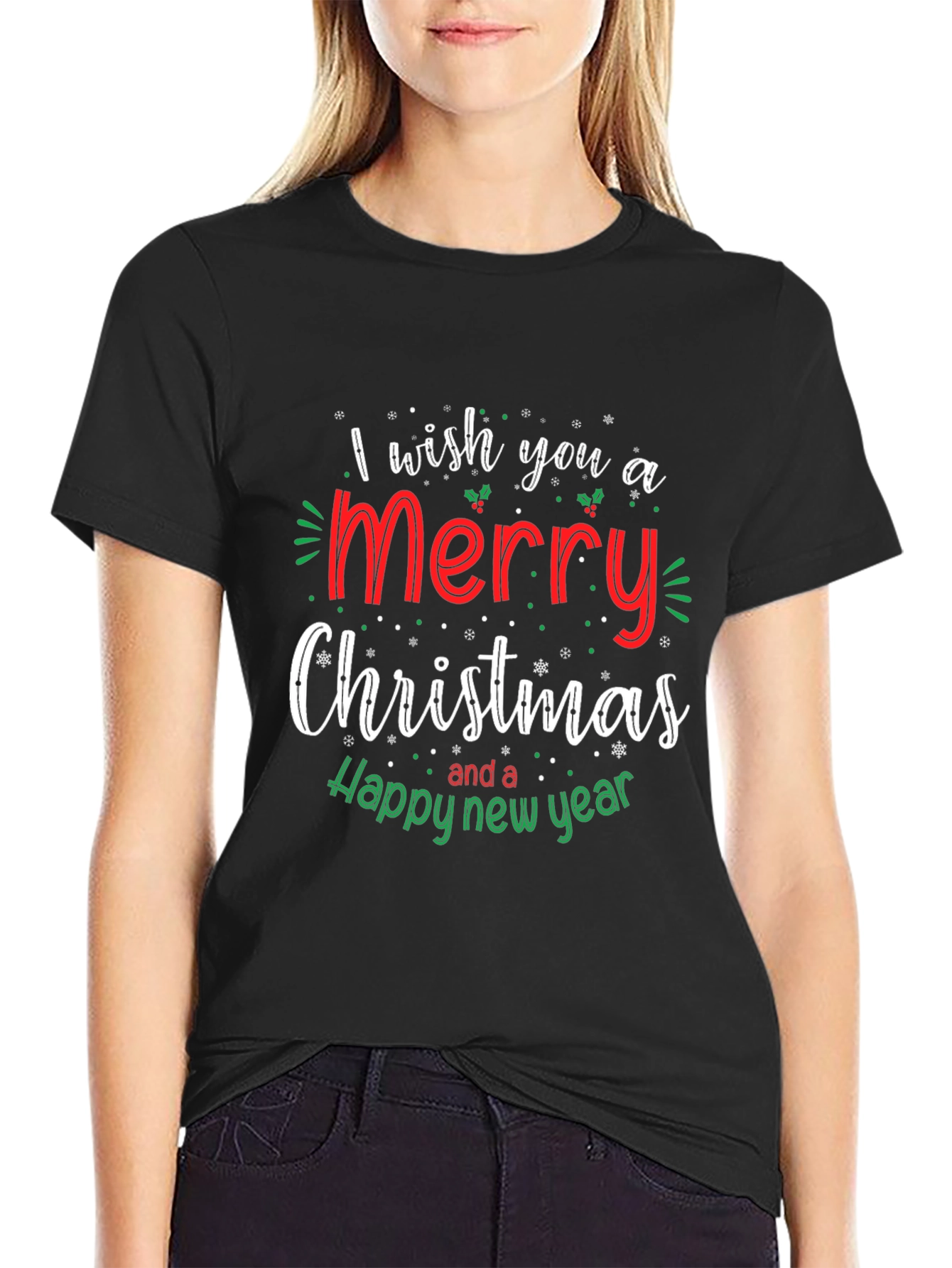 Merry Christmas & Happy New Year Black T-Shirt