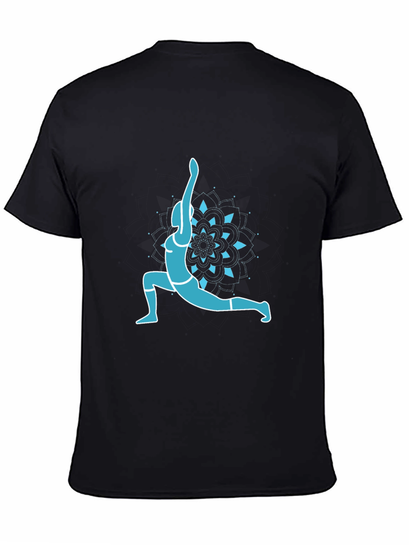 Yoga Pose Graphic Tee - Black Cotton Blend