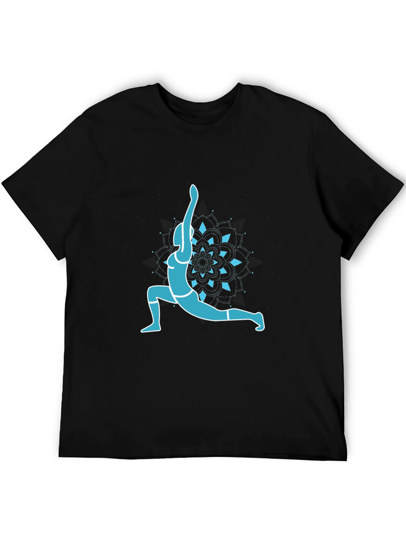 Yoga Pose Graphic Tee - Black Cotton Blend