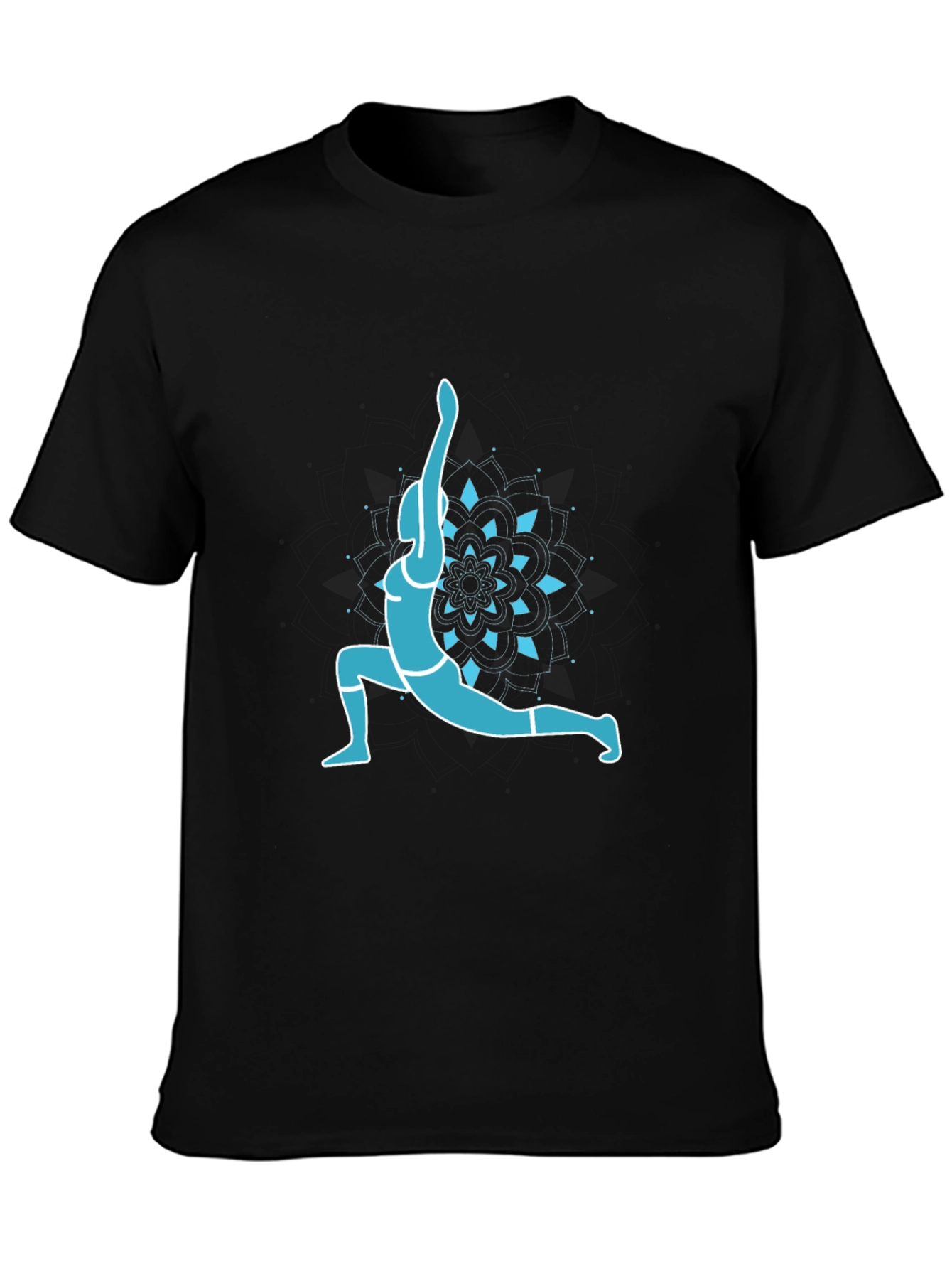 Yoga Pose Graphic Tee - Black Cotton Blend