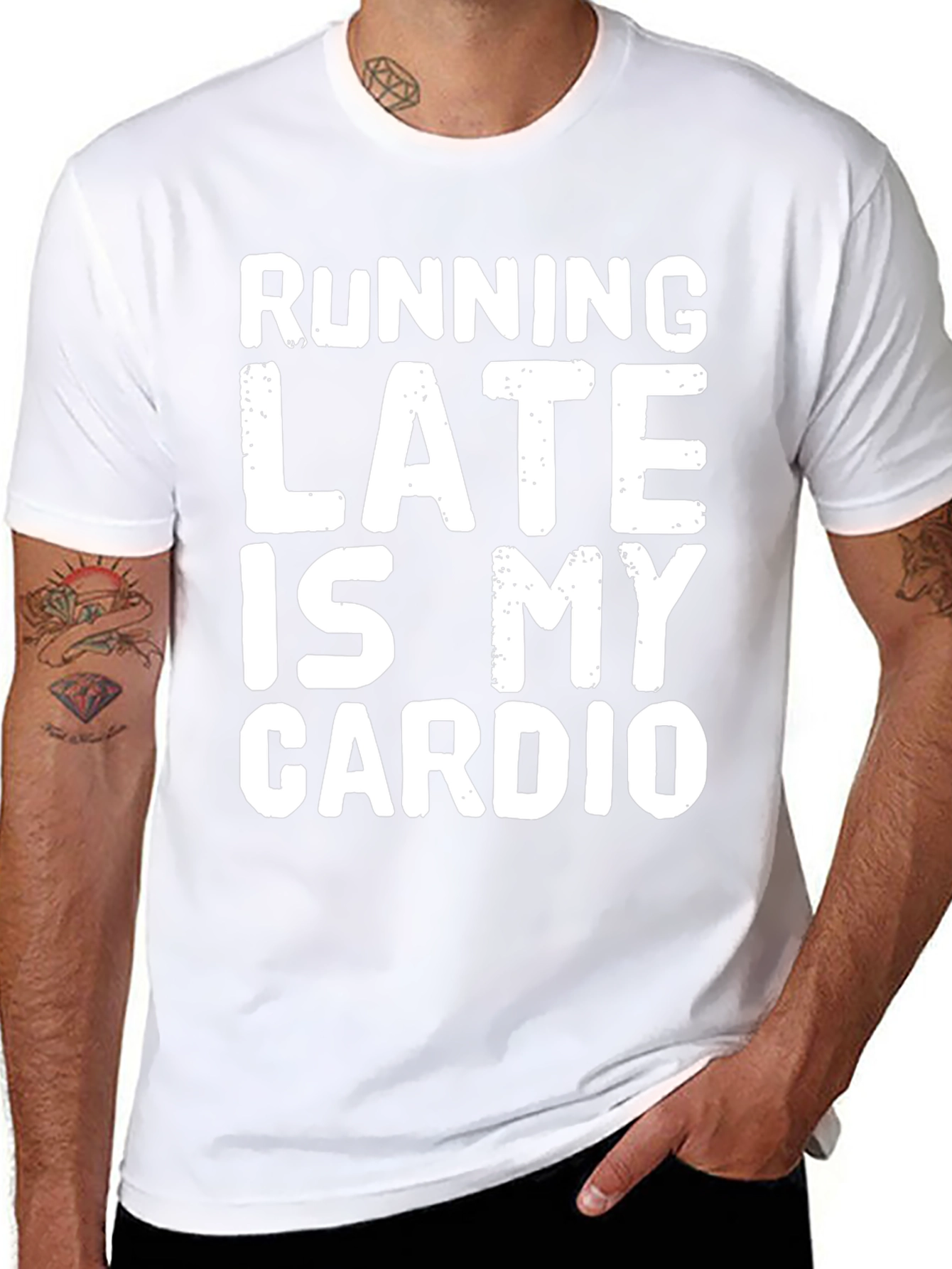 Funny Running Late Is My Cardio Graphic T-Shirt