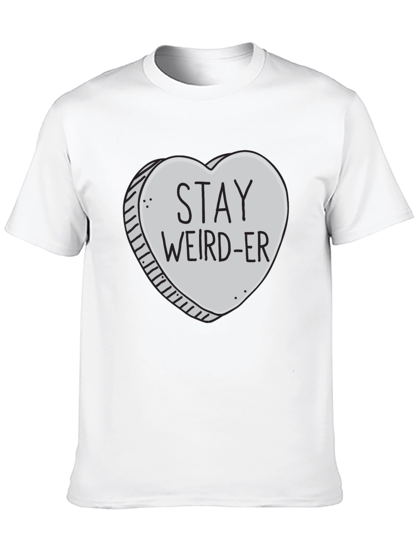 Stay Weird-er Heart Graphic Black T-Shirt