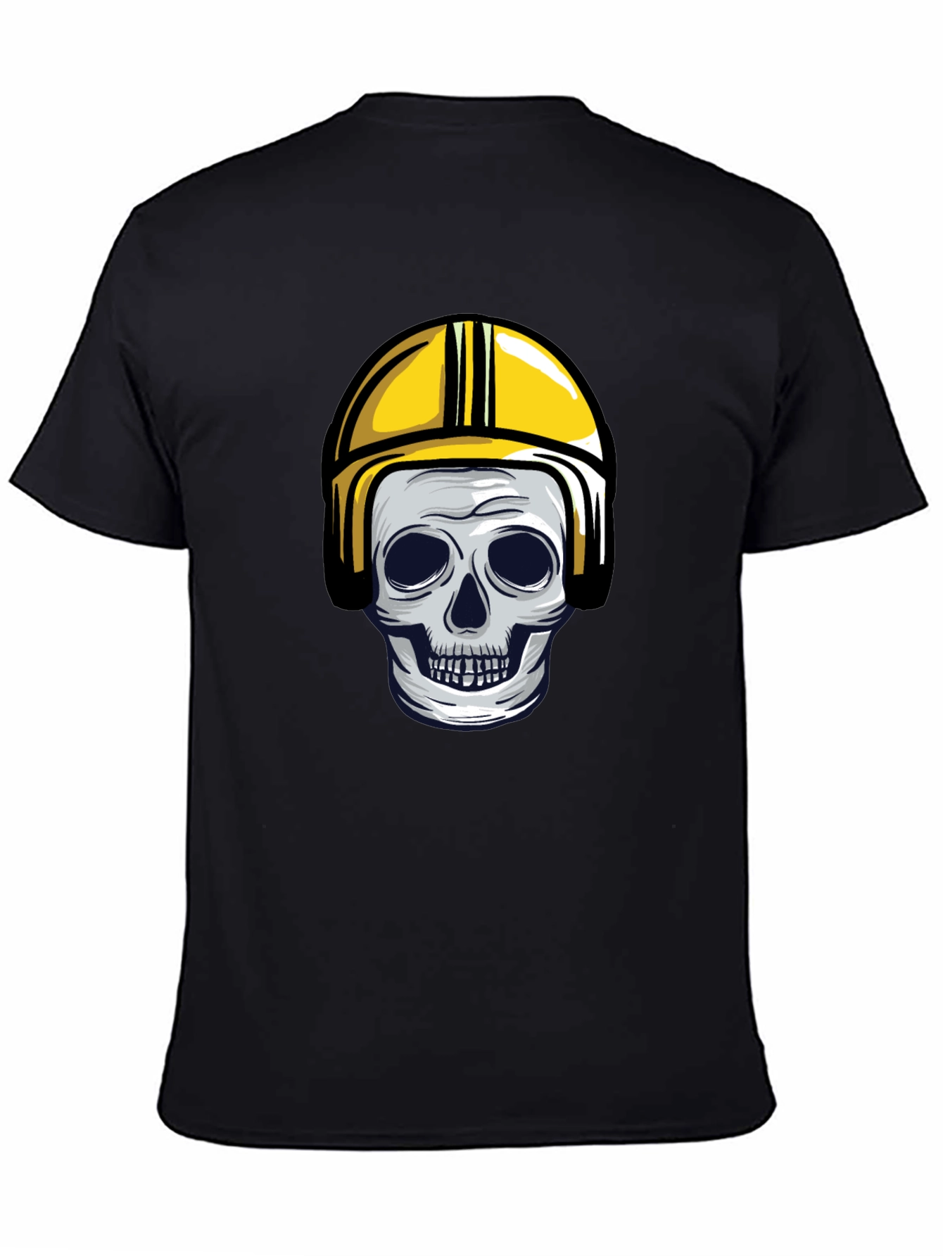 Skull in Yellow Helmet Graphic Tee