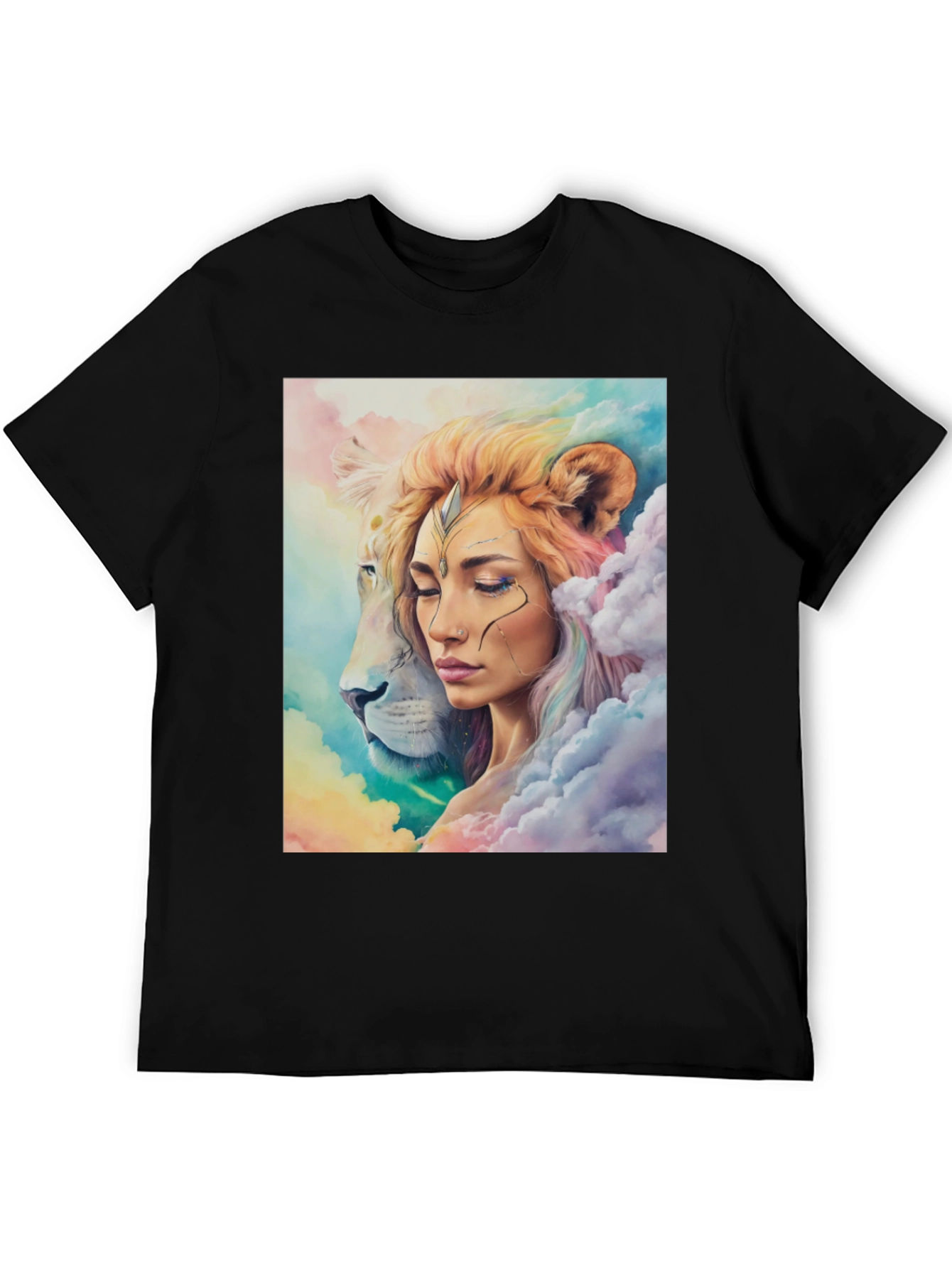 Lion Queen Graphic Tee - Stylish Black T-Shirt