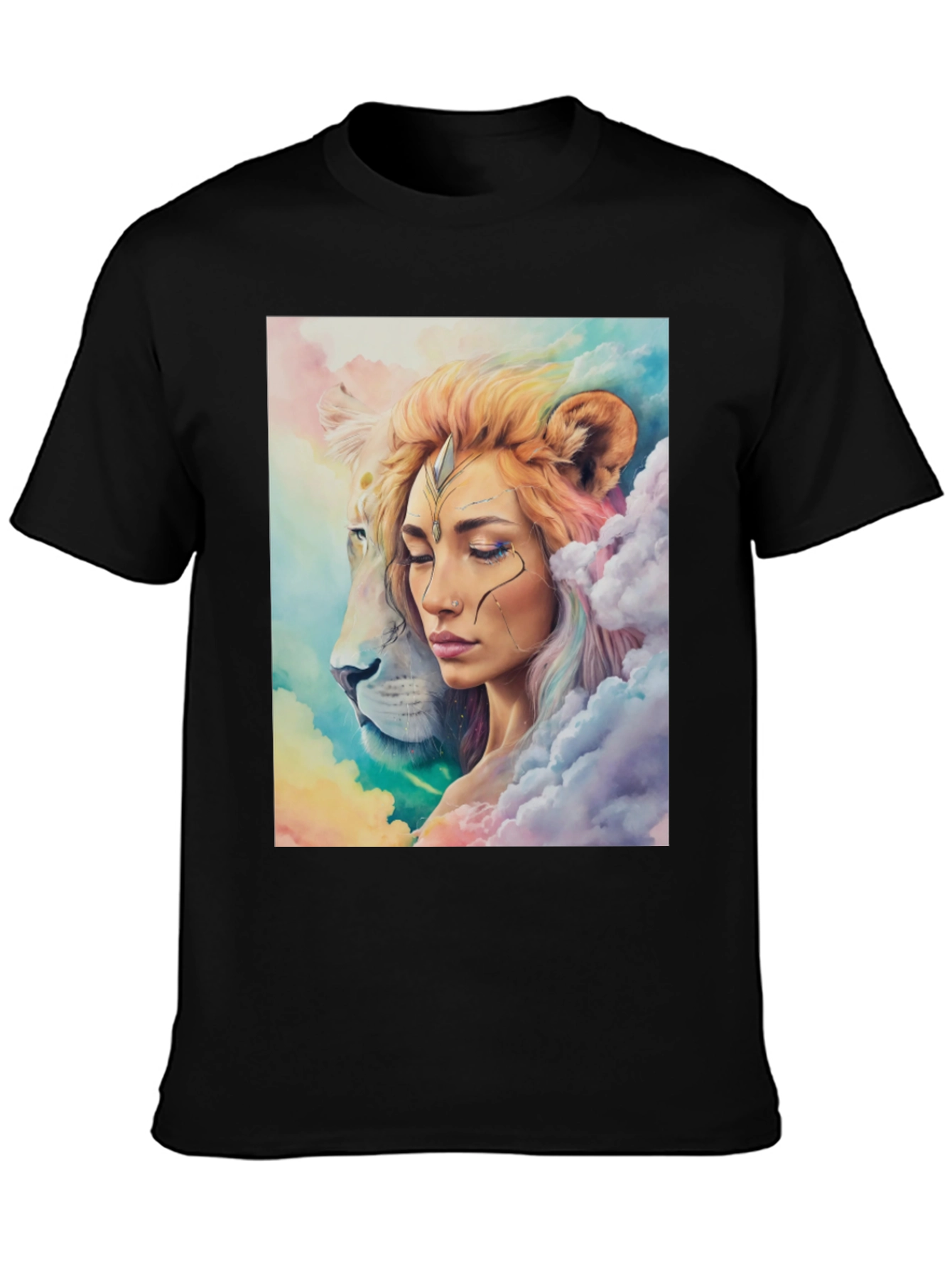 Lion Queen Graphic Tee - Stylish Black T-Shirt