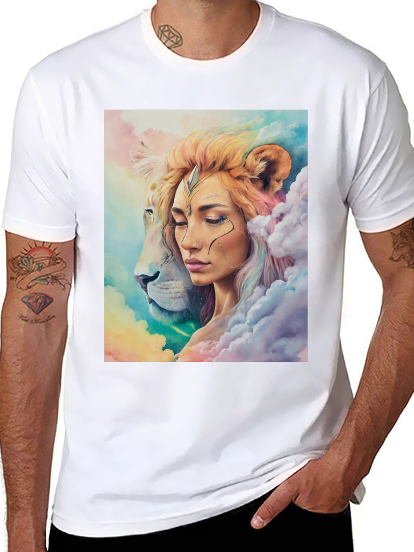 Lion Queen Graphic Tee - Stylish Black T-Shirt