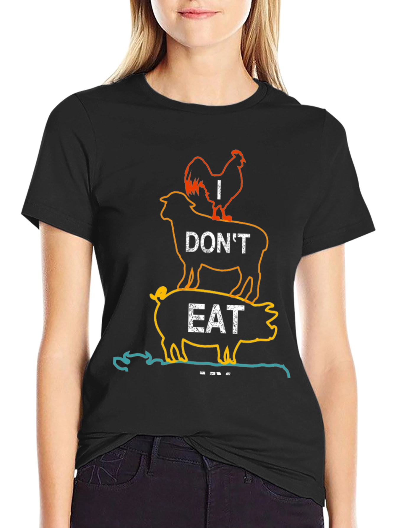 Vegan Statement T-Shirt - I Dont Eat Animal Tower