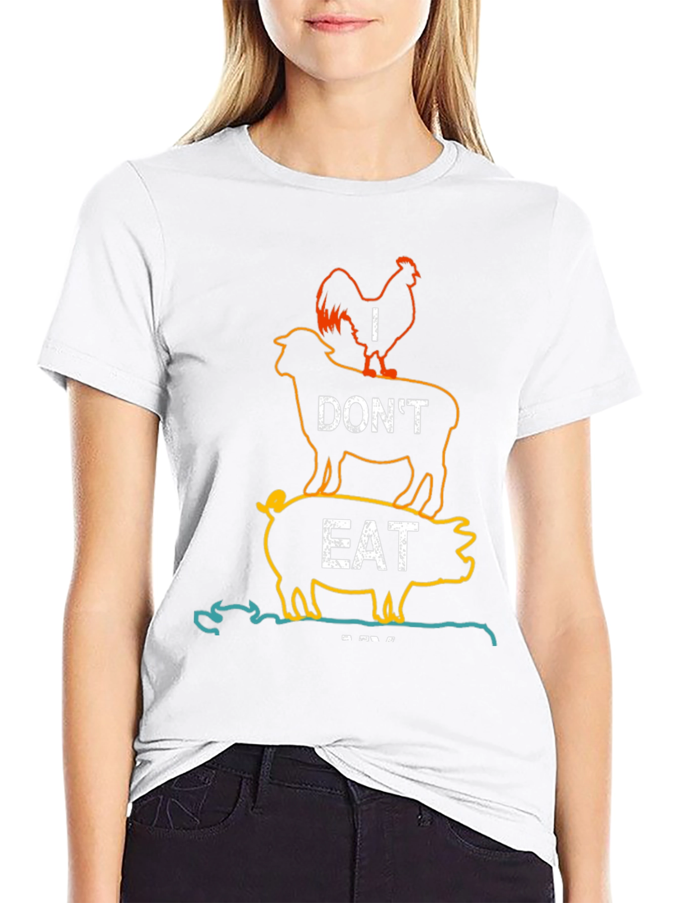 Vegan Statement T-Shirt - I Dont Eat Animal Tower