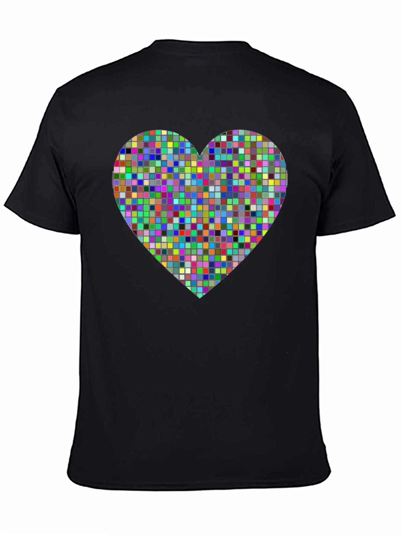 Pixel Heart Black Tee - Stylish Casual Comfort