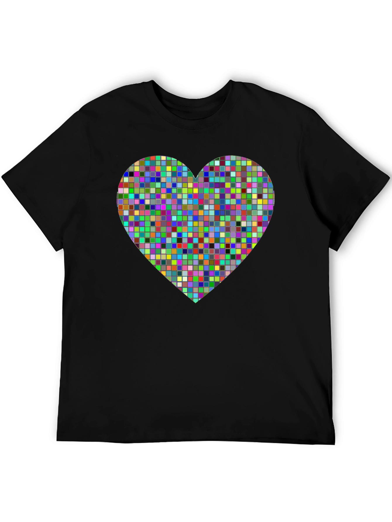 Pixel Heart Black Tee - Stylish Casual Comfort
