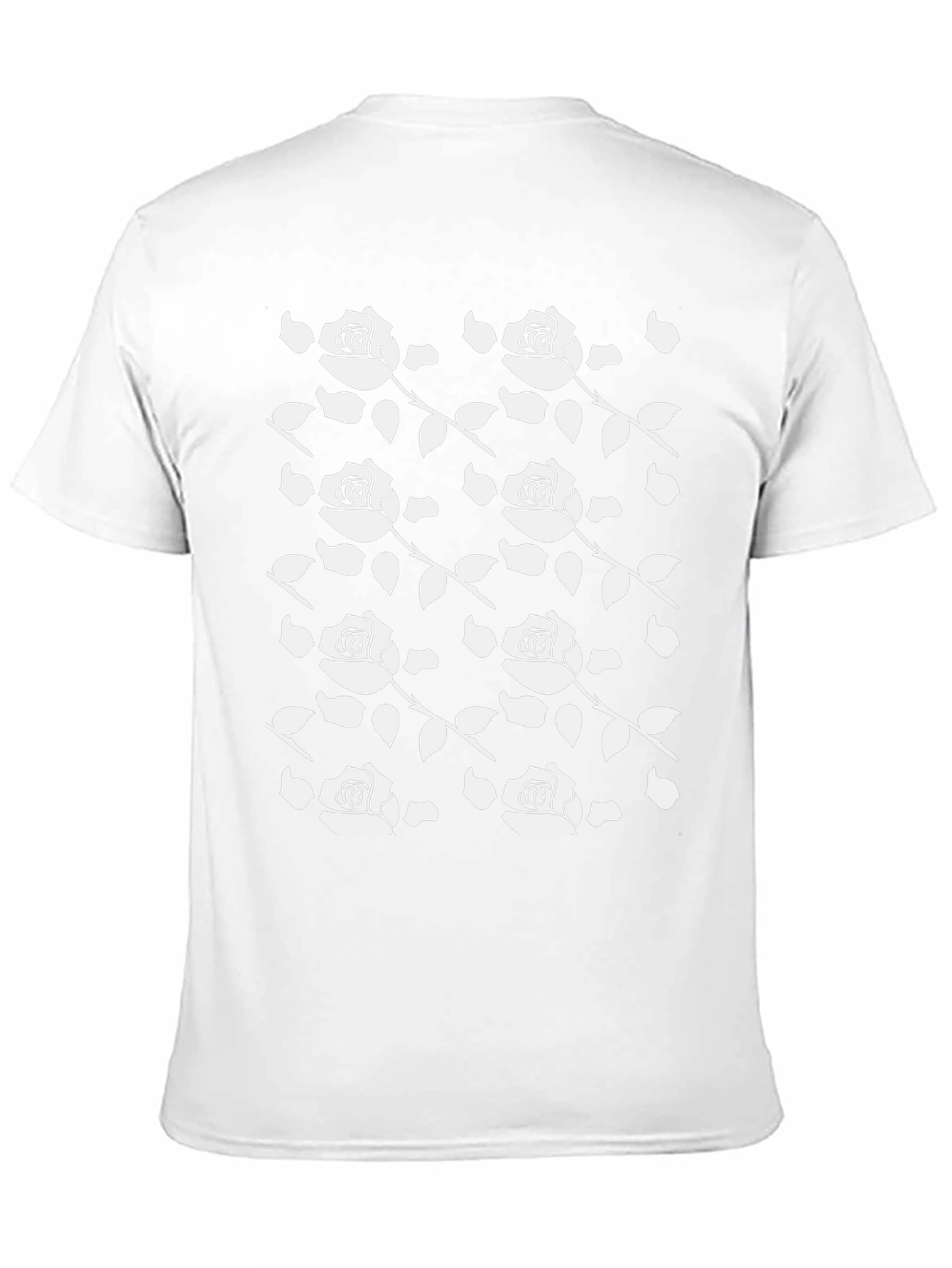 Rose Pattern Black T-Shirt