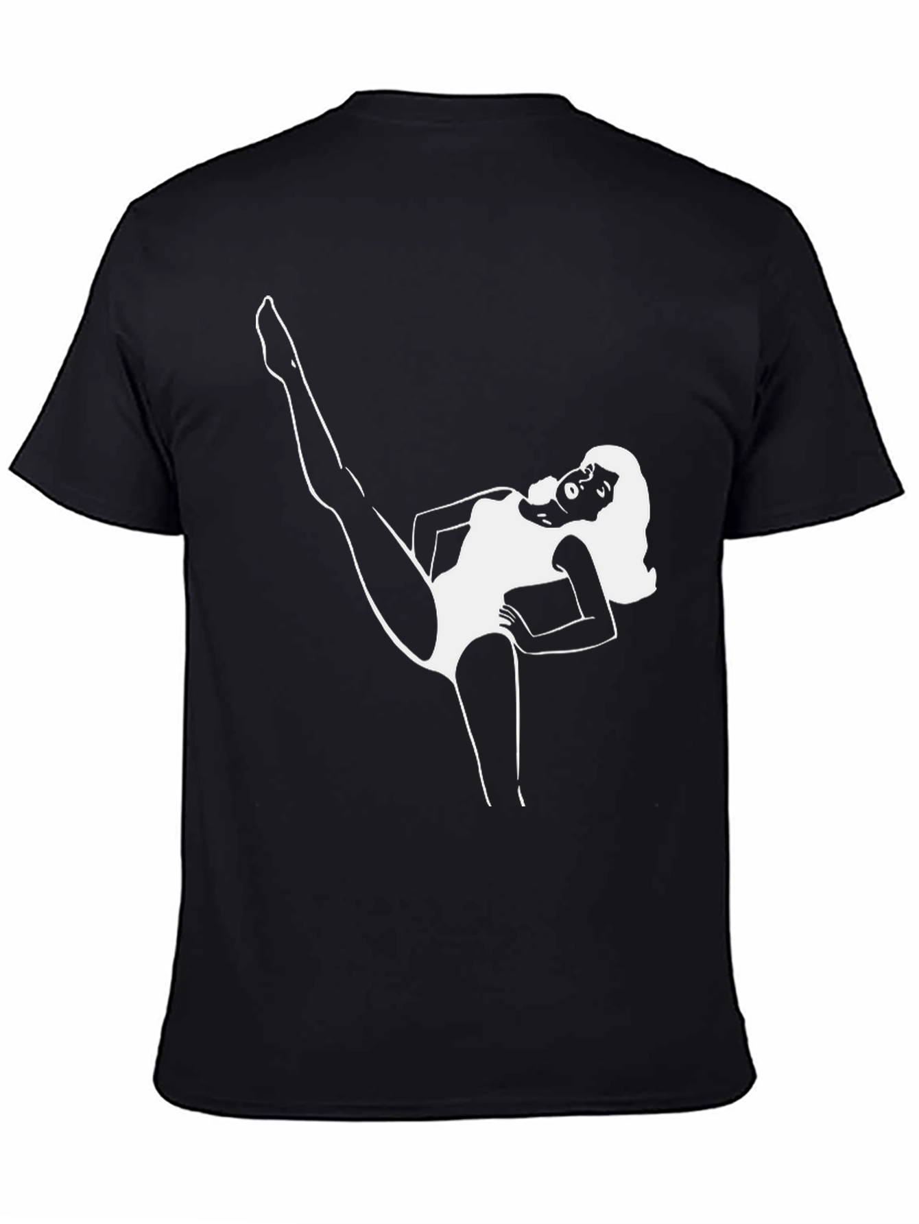 Retro Dancer Graphic Tee - Black Cotton