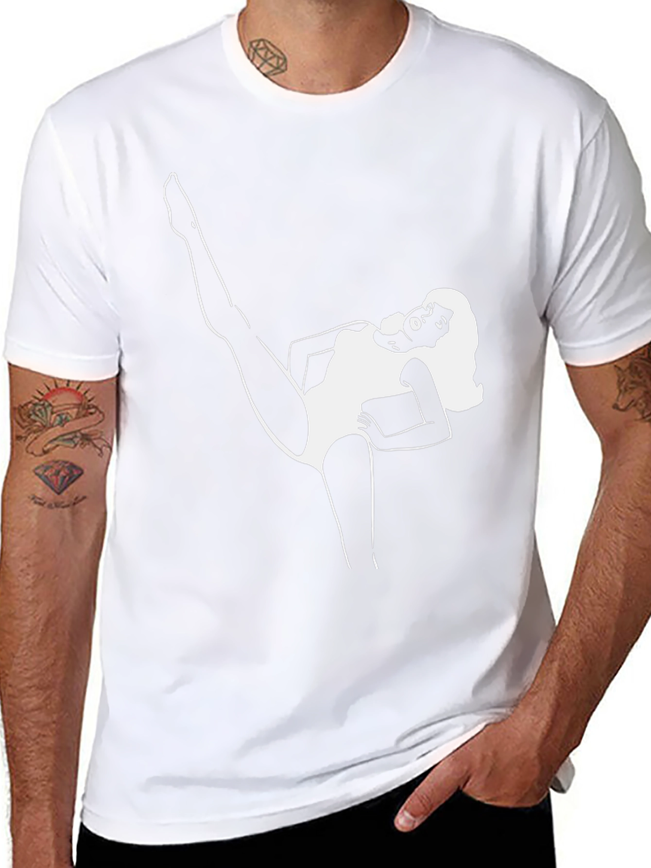Retro Dancer Graphic Tee - Black Cotton