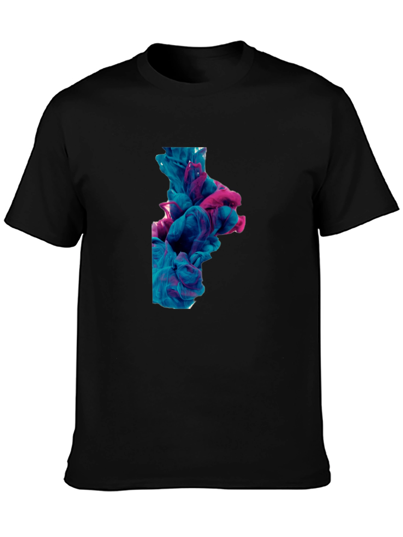 Abstract Ink Swirl Tee - Black Graphic T-Shirt