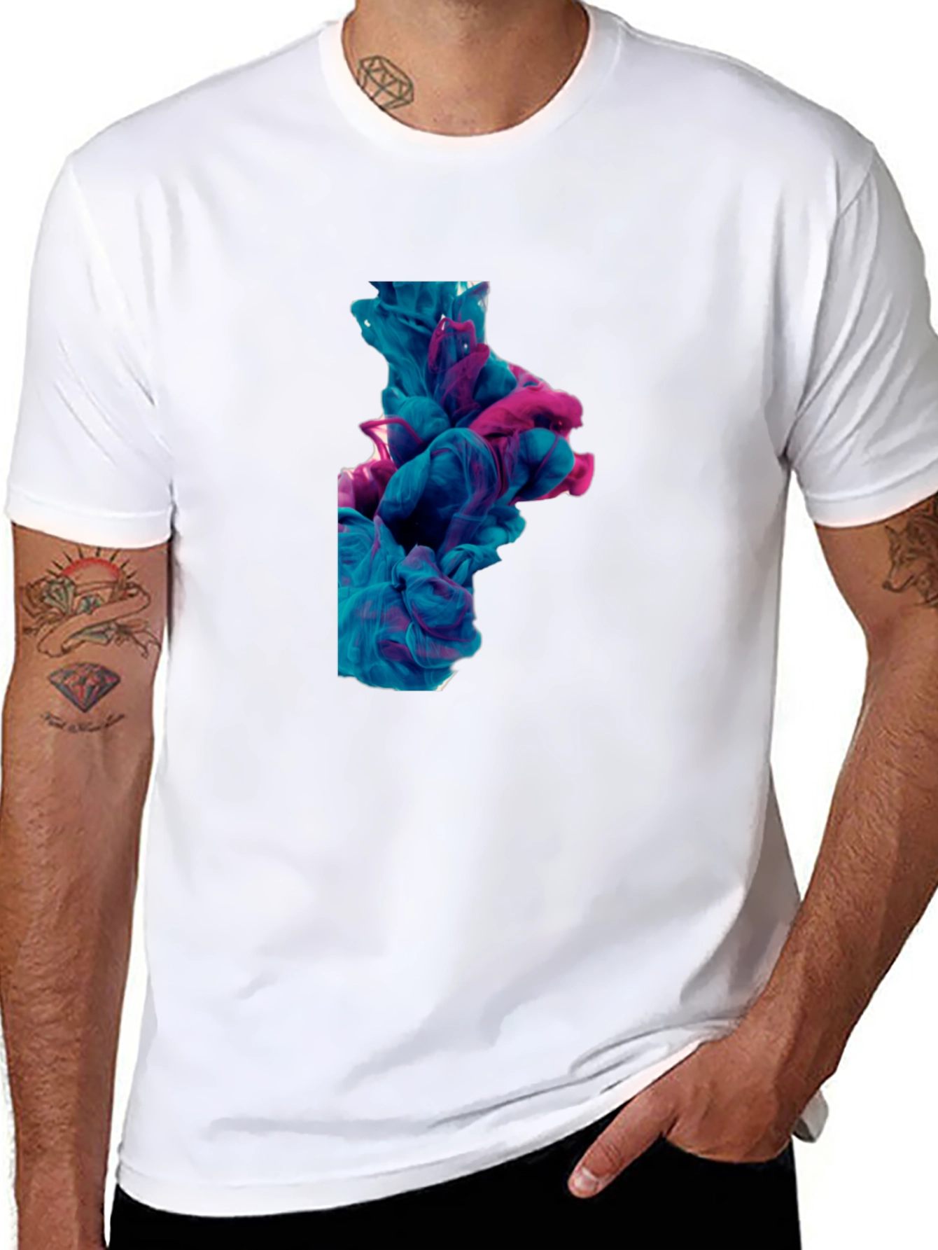Abstract Ink Swirl Tee - Black Graphic T-Shirt