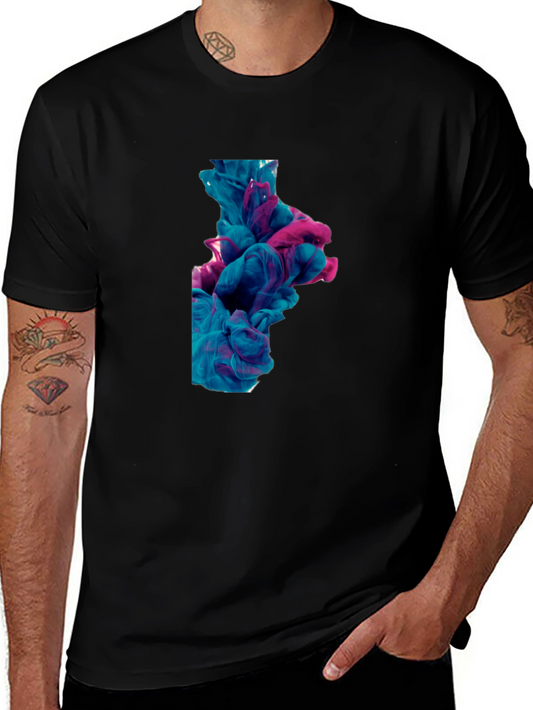 Abstract Ink Swirl Tee - Black Graphic T-Shirt