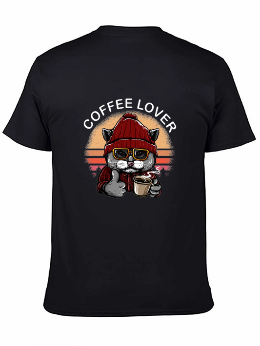 Coffee Lover Cat Graphic Tee