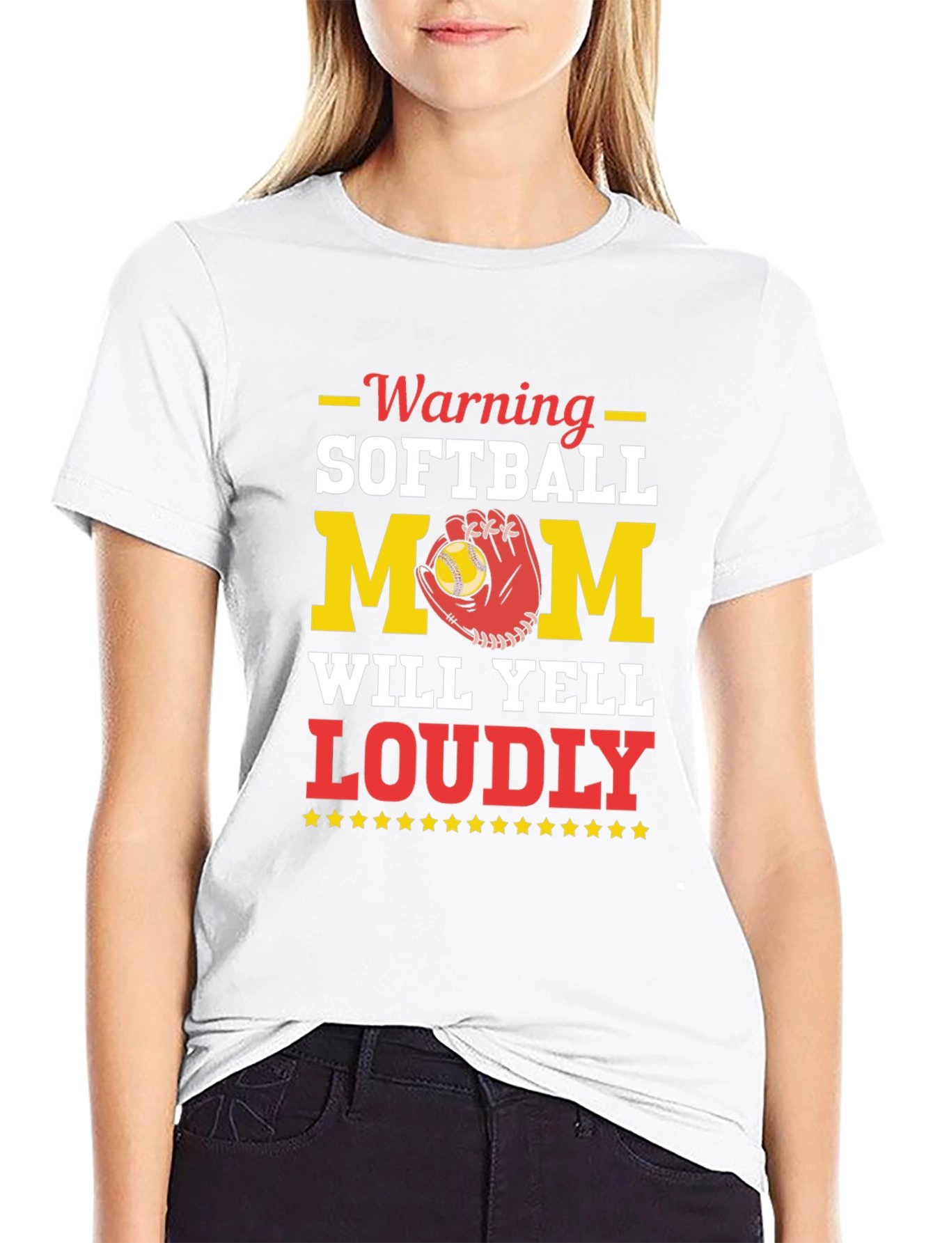 Warning Softball Mom Graphic Tee