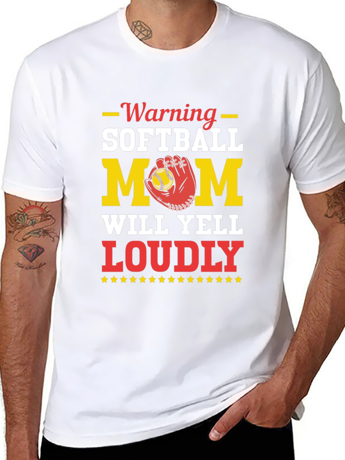 Warning Softball Mom Graphic Tee