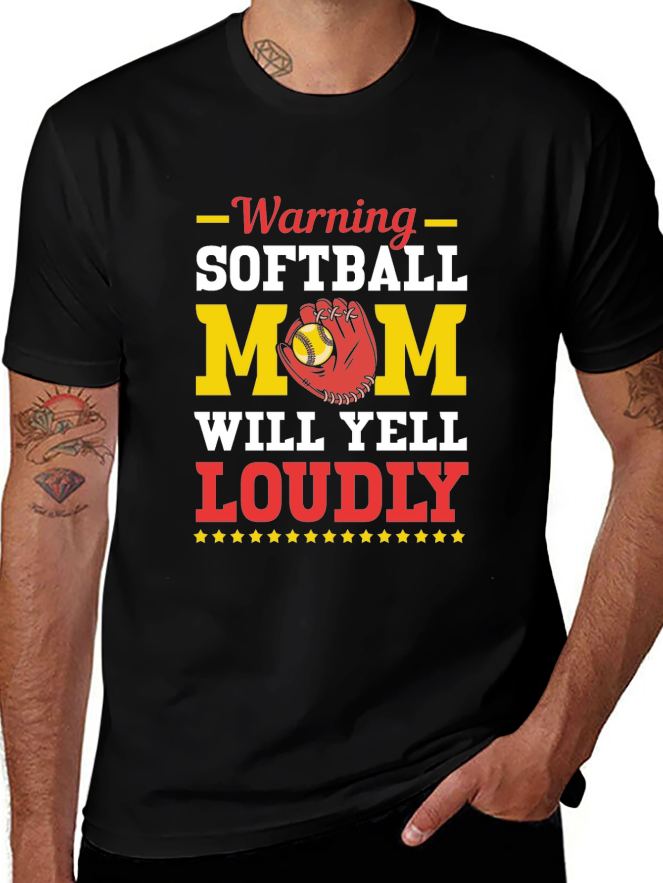 Warning Softball Mom Graphic Tee