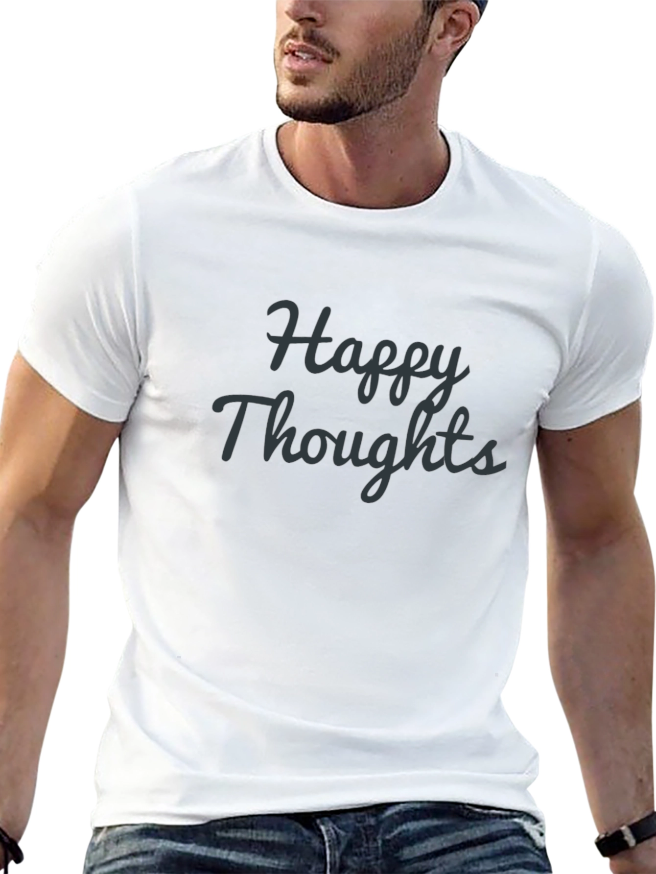 Happy Thoughts Black Graphic Tee Shirt