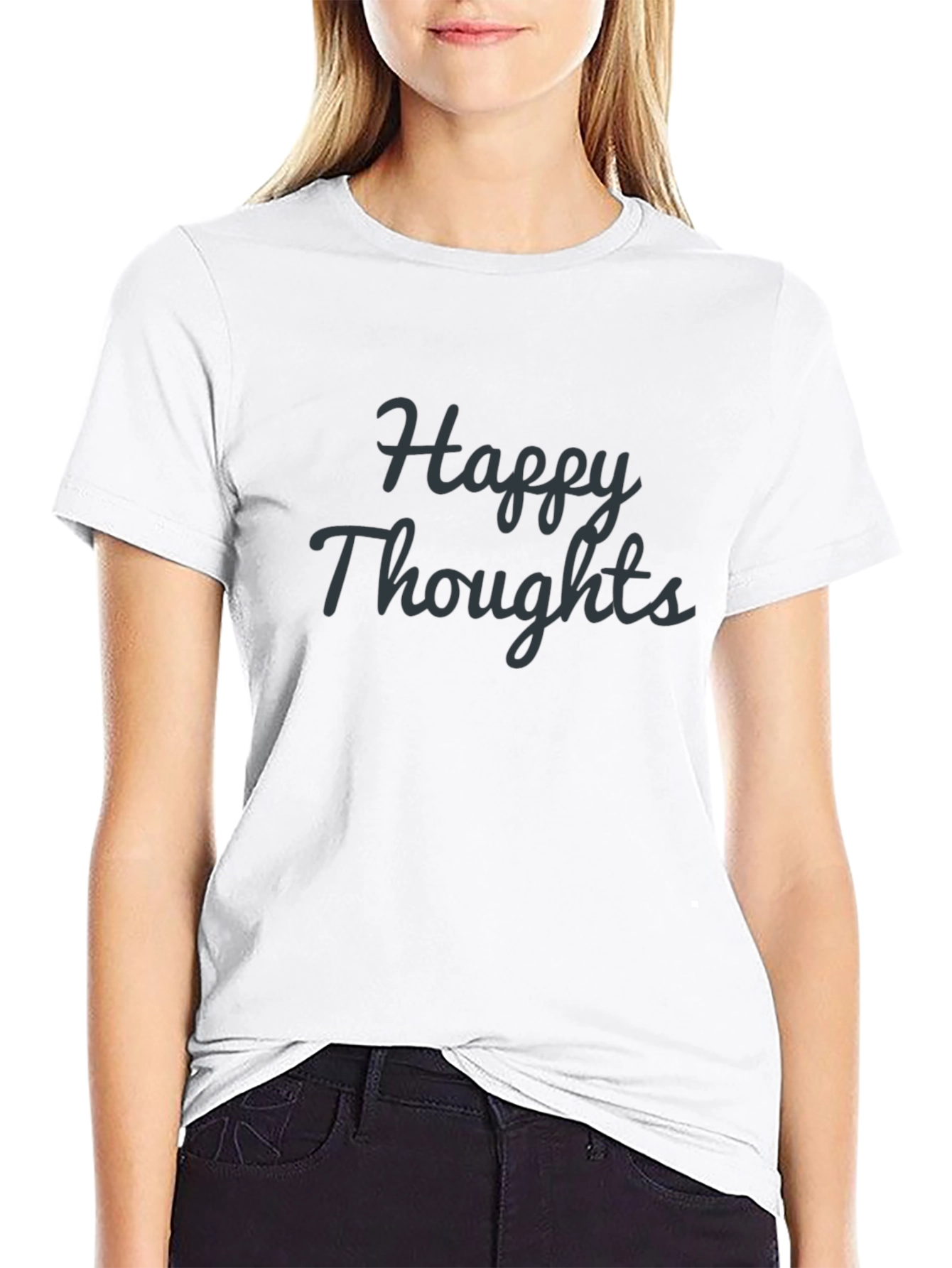 Happy Thoughts Black Graphic Tee Shirt