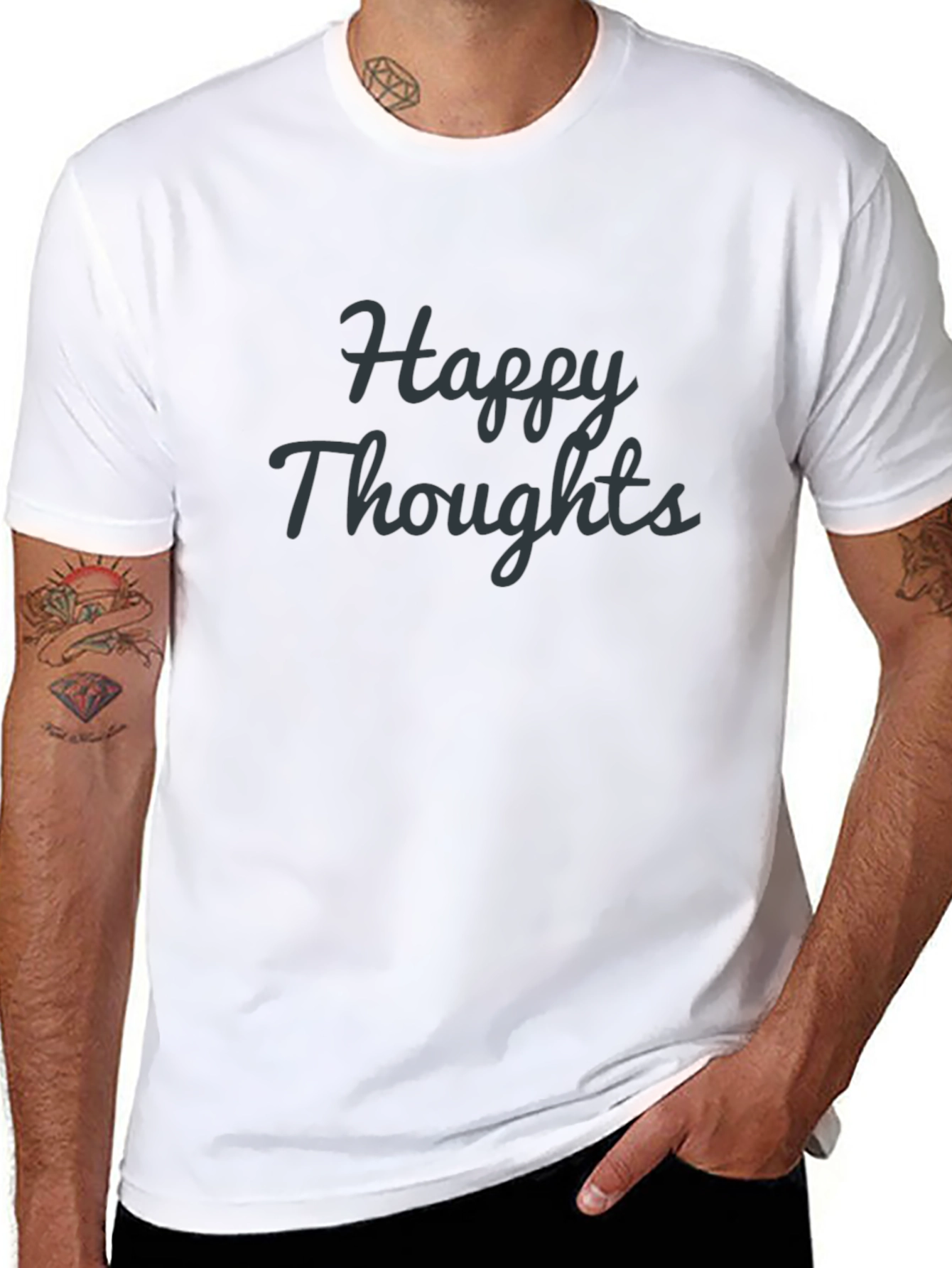 Happy Thoughts Black Graphic Tee Shirt